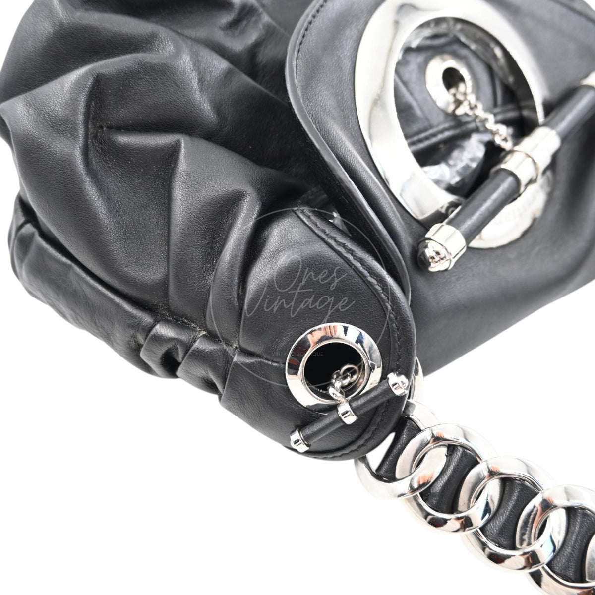 Christian Dior 32 Lambskin Jazz Club Shoulder Bag SHW Black