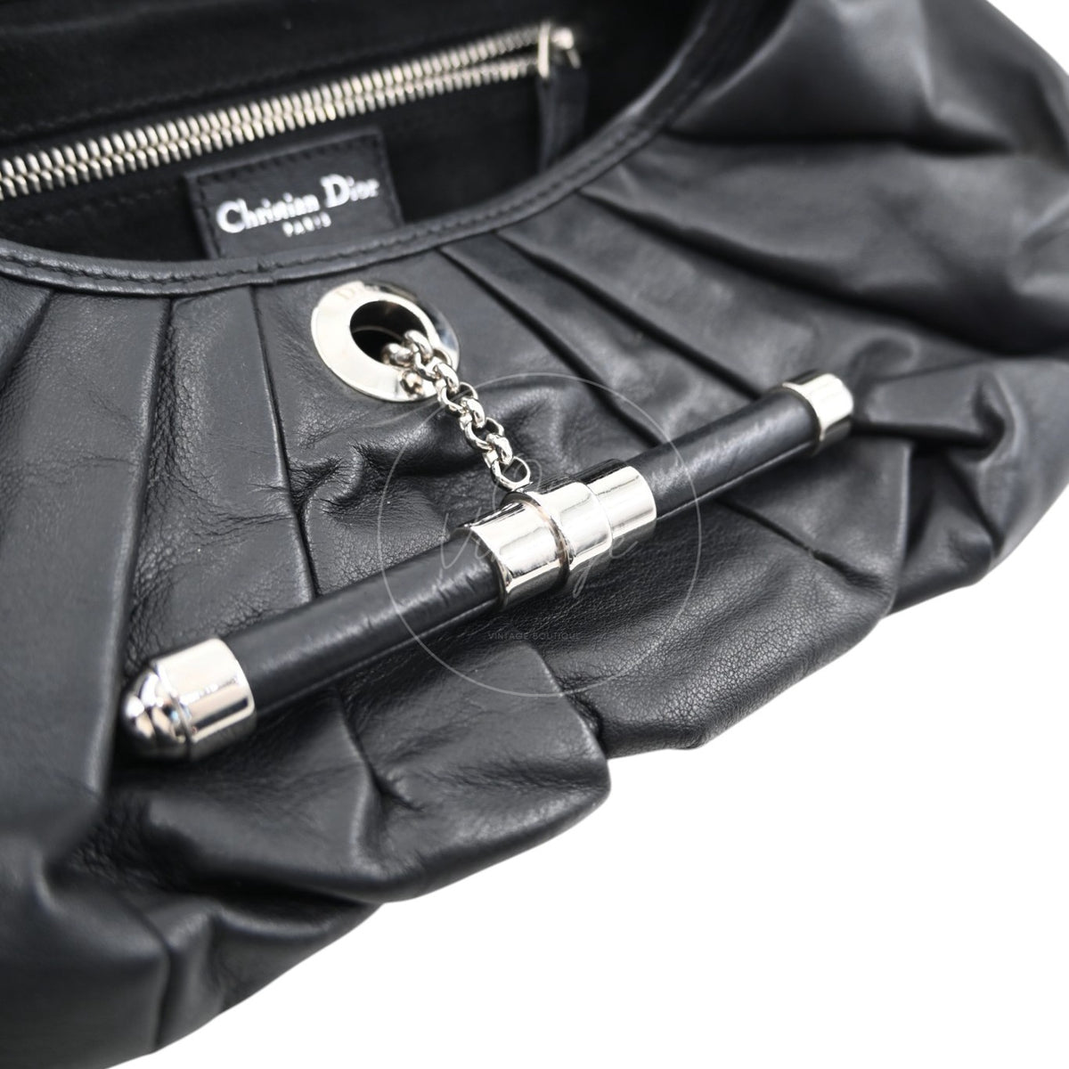 Christian Dior 32 Lambskin Jazz Club Shoulder Bag SHW Black