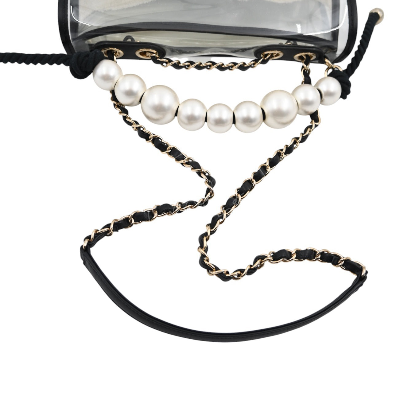 [Pre-owned] Chanel Sand by The Sea Pearl in Clear Classic Flap Bag