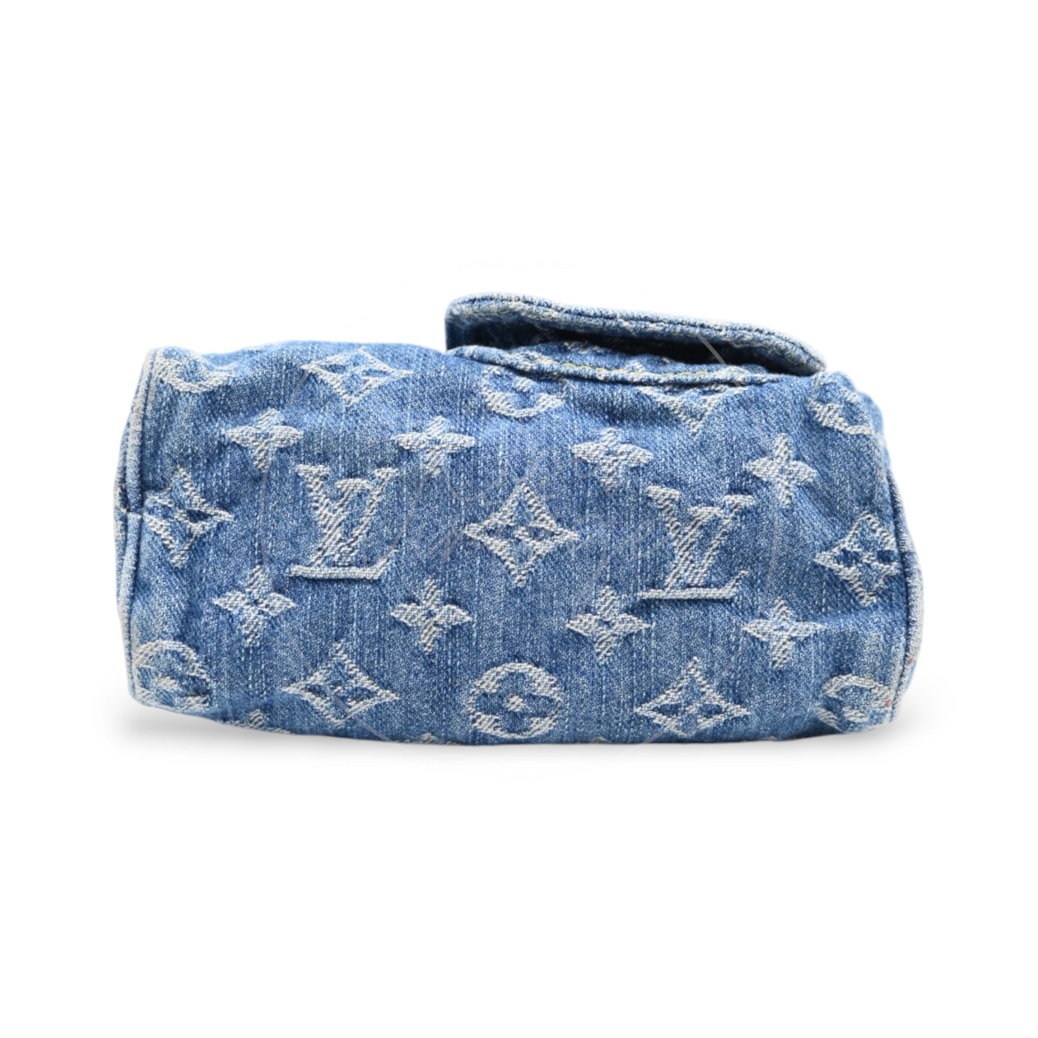 [Pre-owned] Louis Vuitton LV Nano Speedy Denim Blue GHW M82950 2way Crossbody Handbag