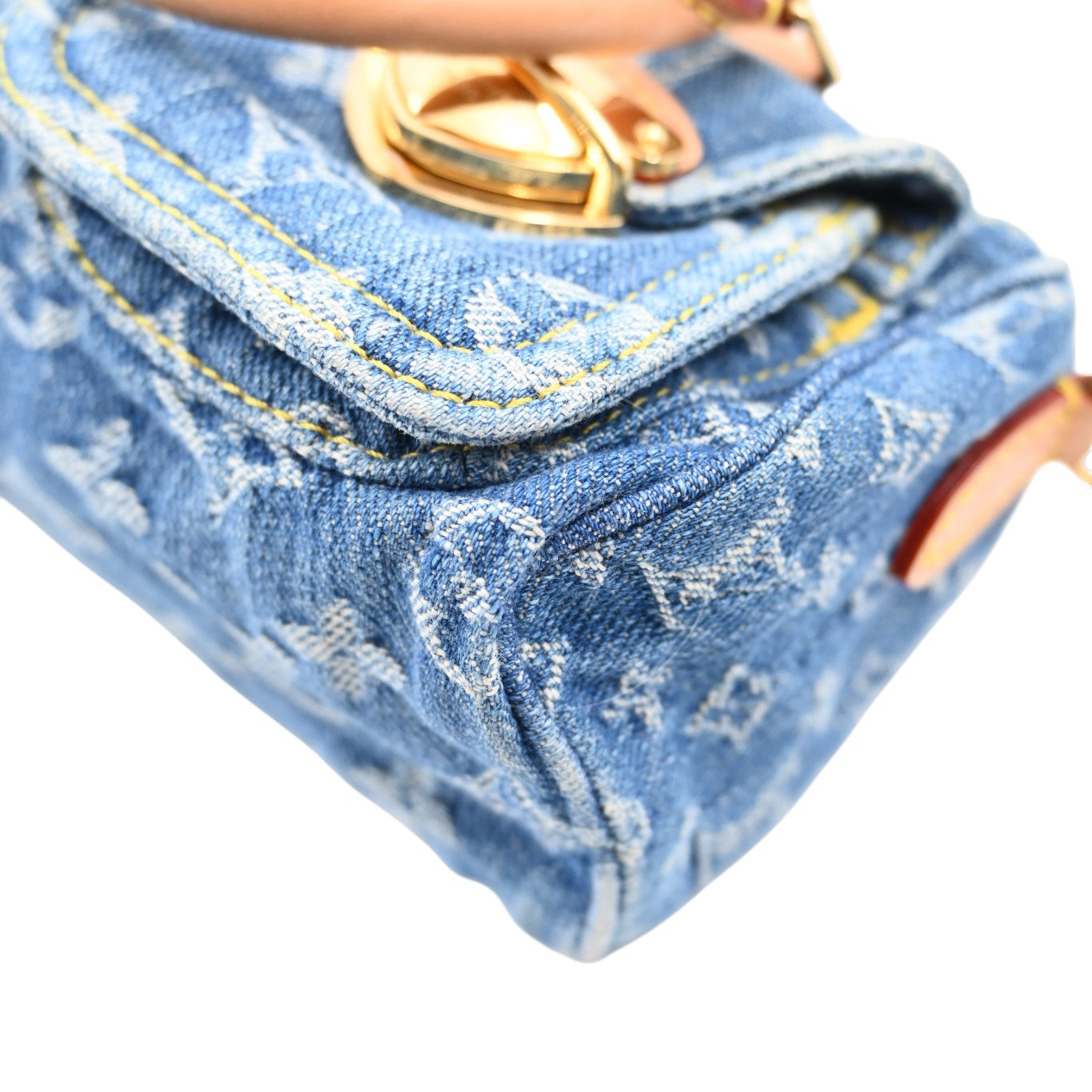 [Pre-owned] Louis Vuitton LV Nano Speedy Denim Blue GHW M82950 2way Crossbody Handbag