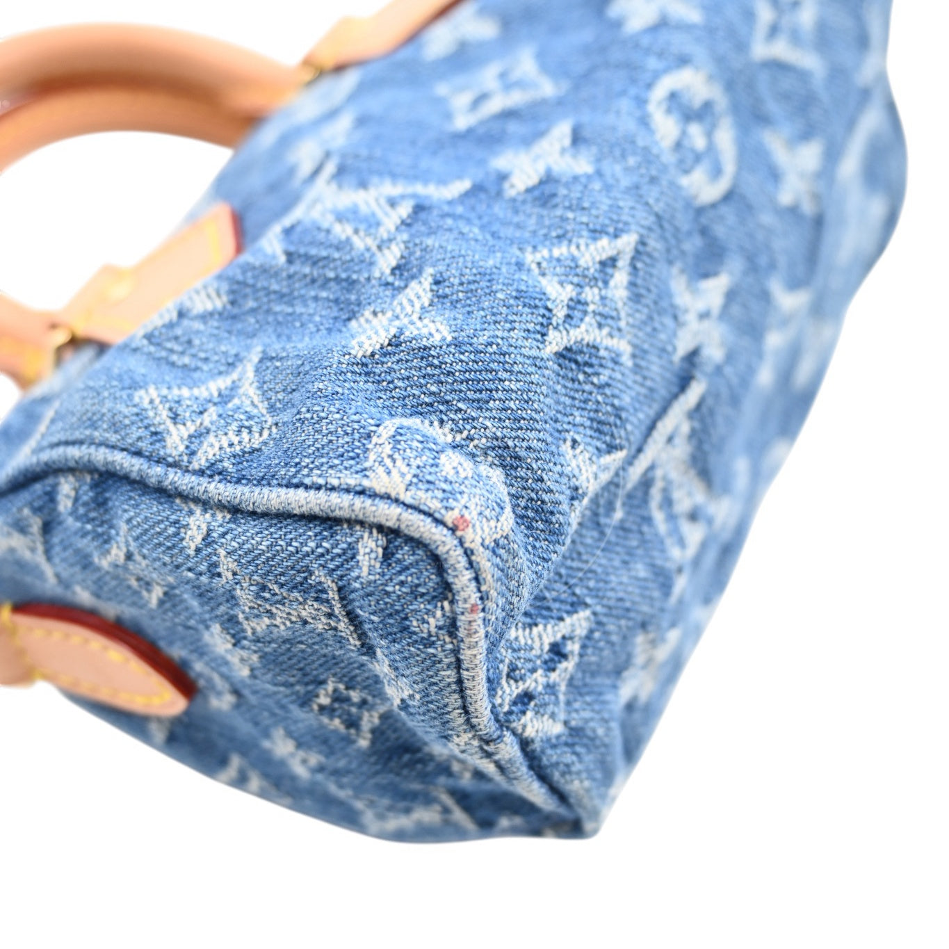 [Pre-owned] Louis Vuitton LV Nano Speedy Denim Blue GHW M82950 2way Crossbody Handbag