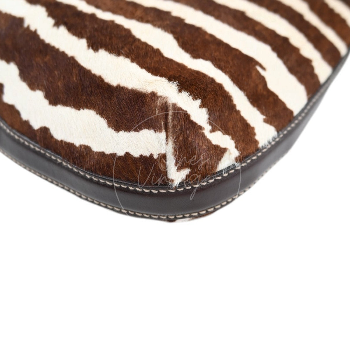 Gucci Zebra Print Pony Hair Hasler Horsebit Hobo Bag GHW Brown