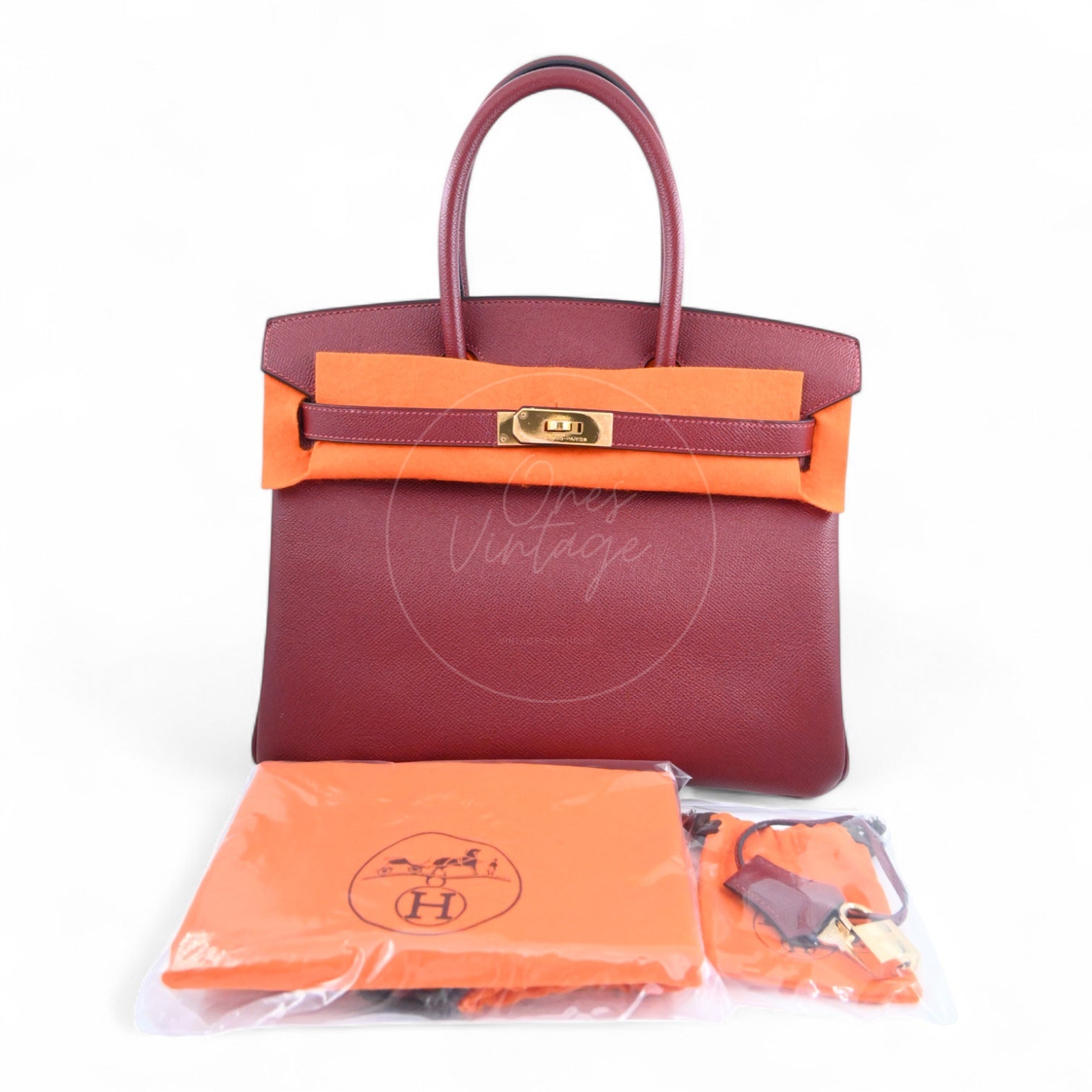 [Pre-owned] Hermes Birkin 30 Epsom Rouge H Stamp Square I
