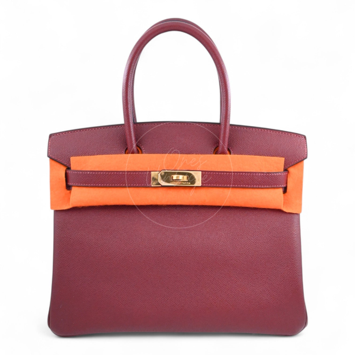 [Pre-owned] Hermes Birkin 30 Epsom Rouge H Stamp Square I