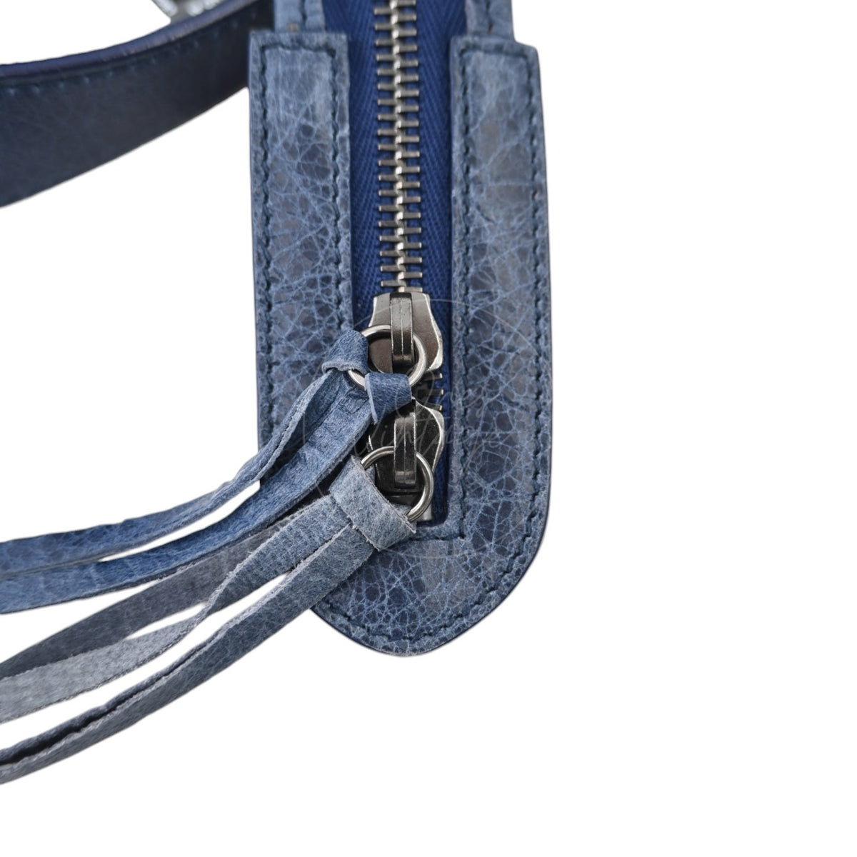 Balenciaga Pony Hair Agneau Leopard Printed 38cm City PHW Bleu Roi