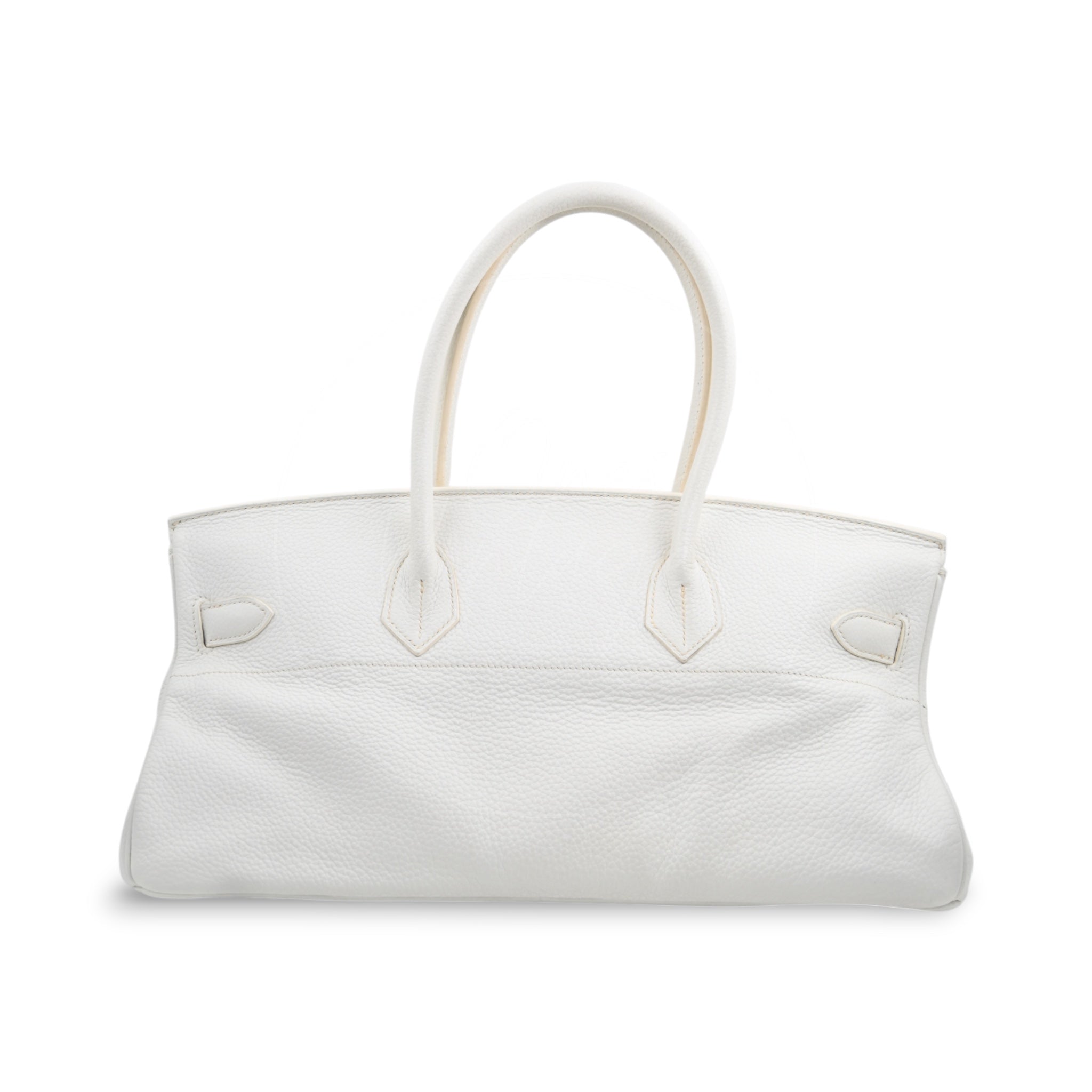 [Pre-owned] Hermes White Shoulder Birkin PHW Stamp Square N