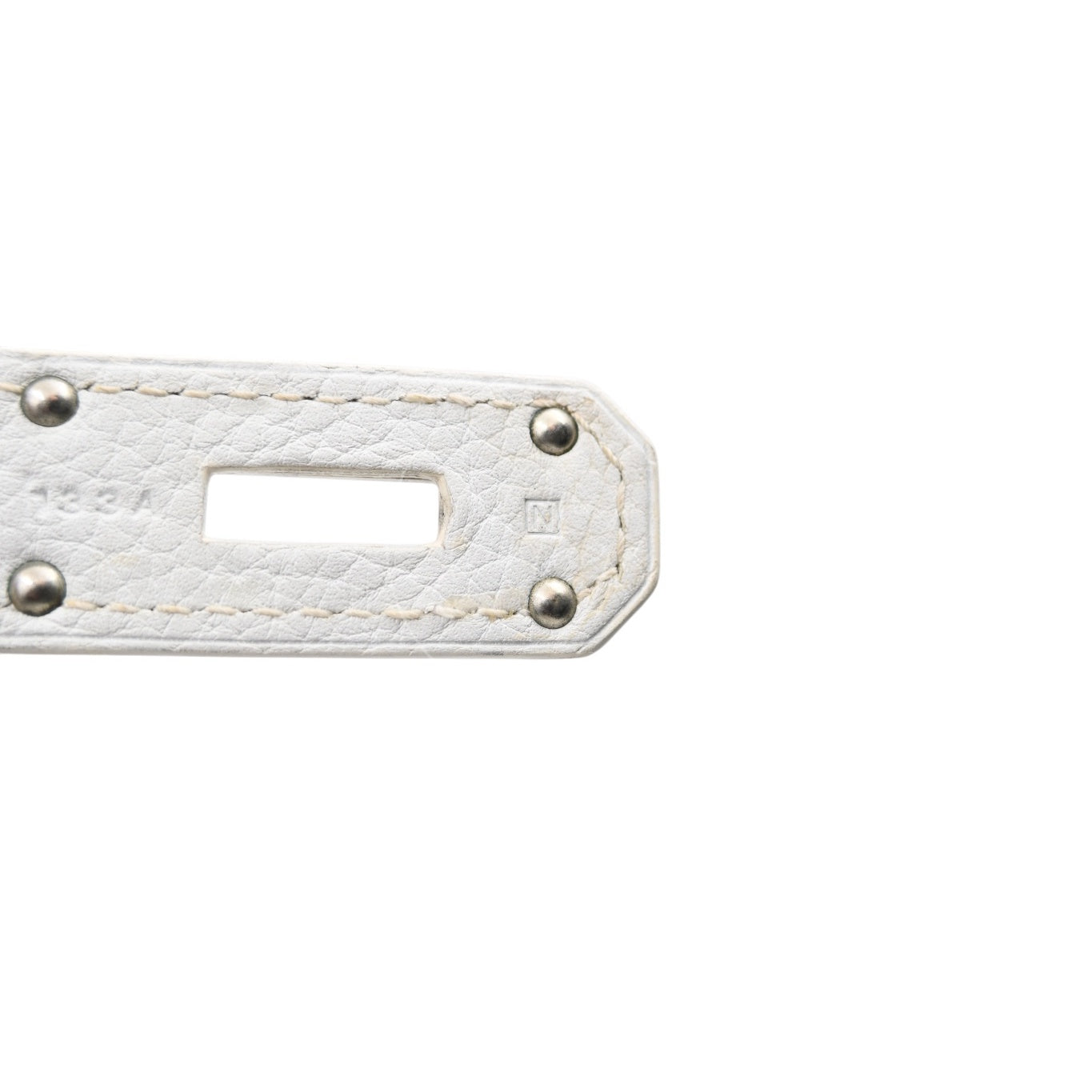 [Pre-owned] Hermes White Shoulder Birkin PHW Stamp Square N