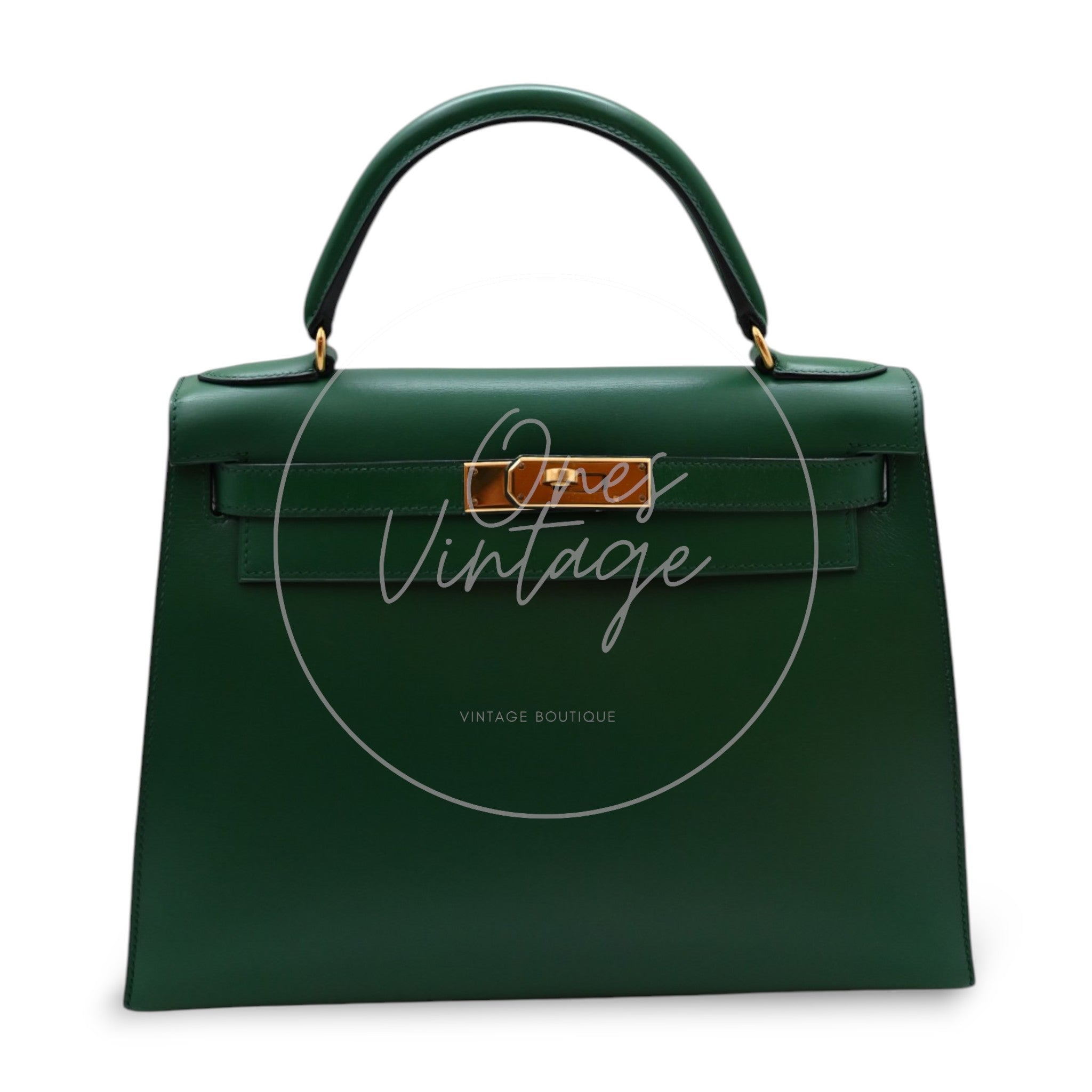 [Pre-owned] Hermes Kelly 28 Dark Green  GHW Stamp Square B
