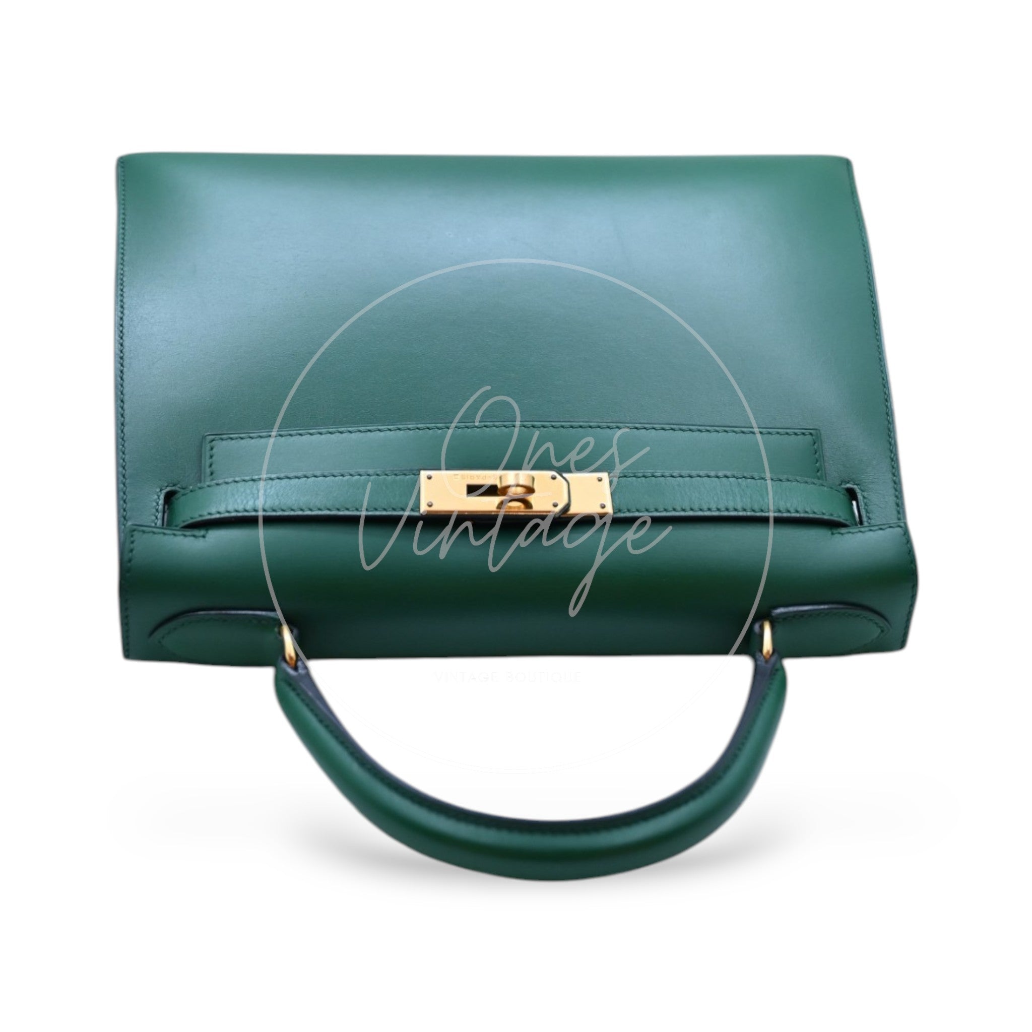 [Pre-owned] Hermes Kelly 28 Dark Green  GHW Stamp Square B