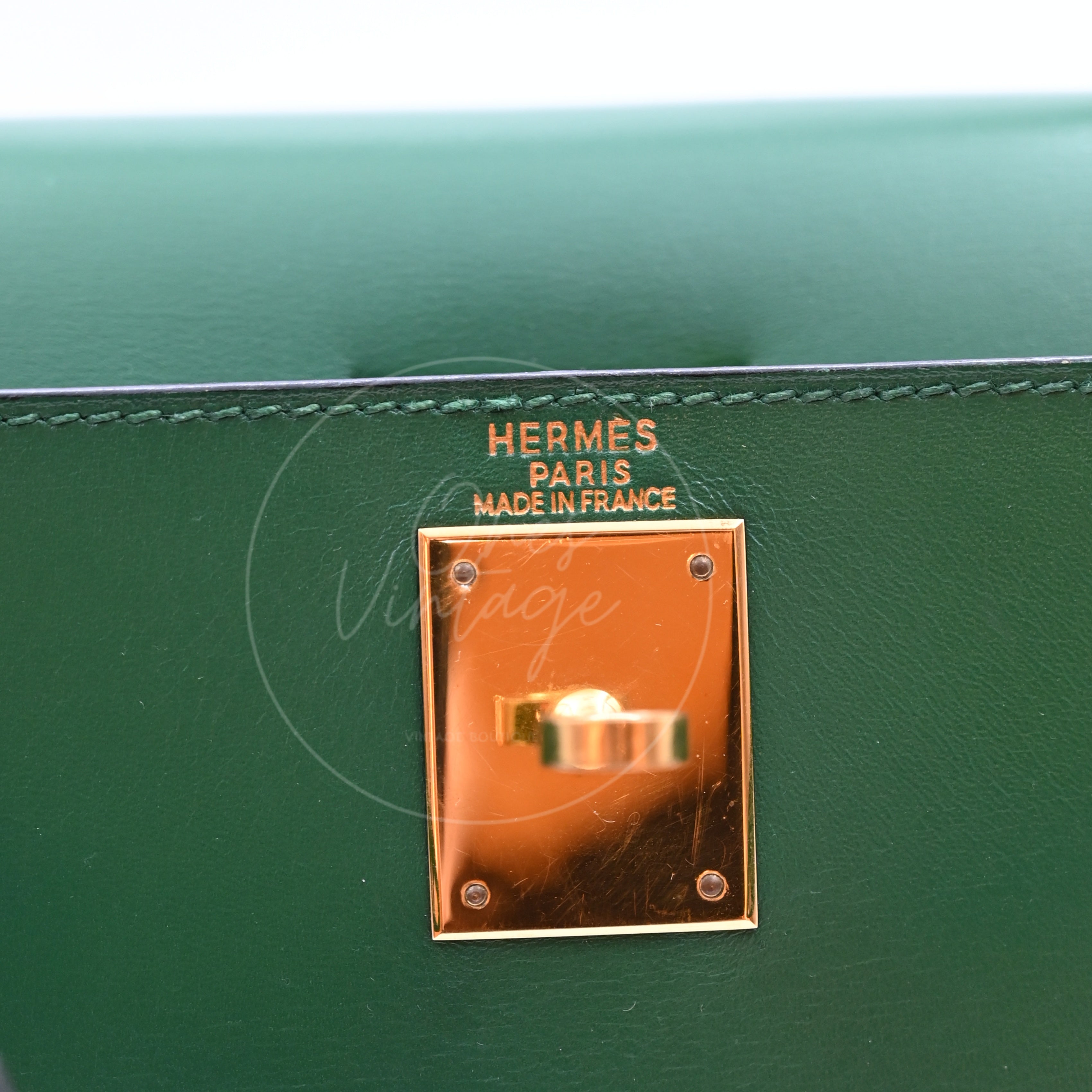 [Pre-owned] Hermes Kelly 28 Dark Green  GHW Stamp Square B