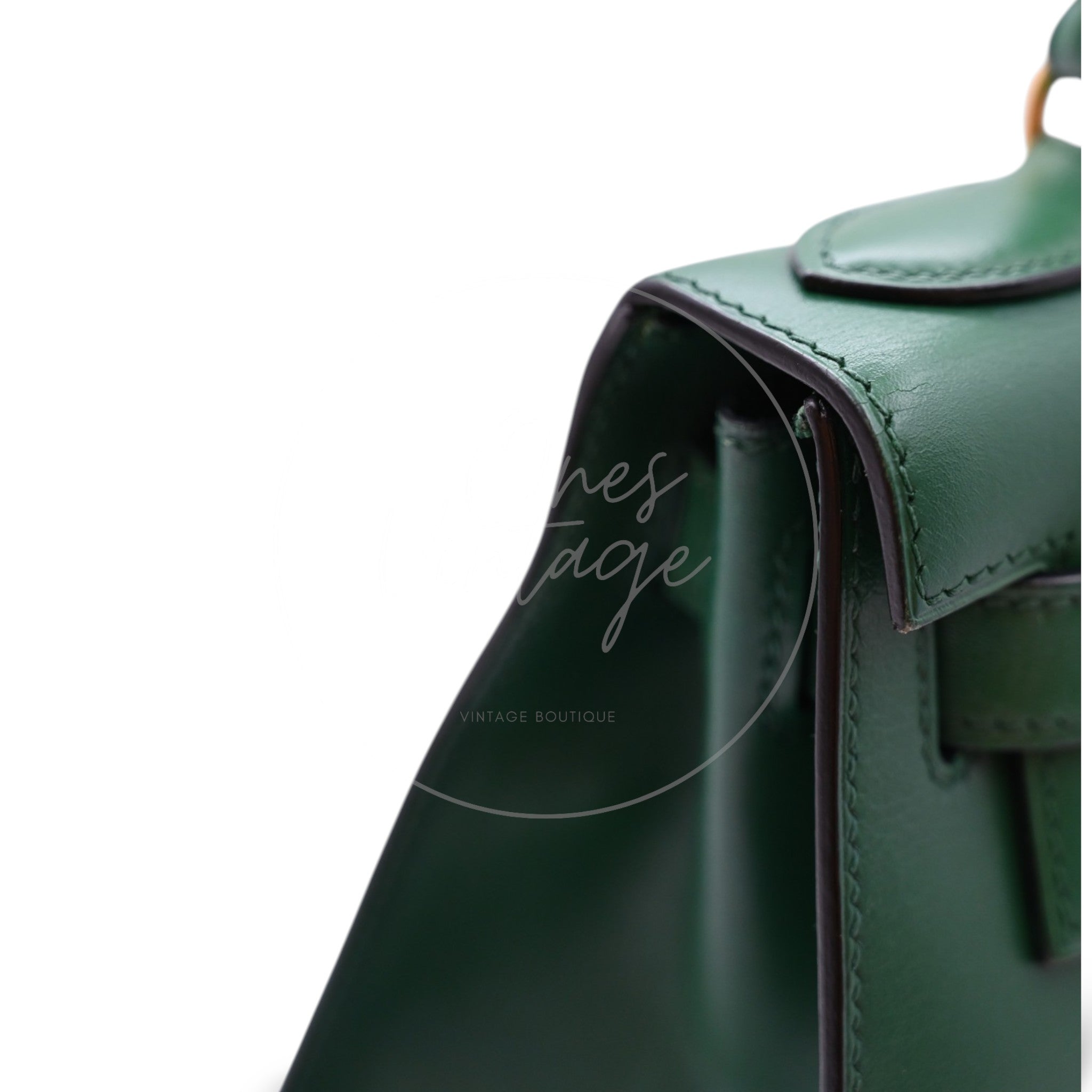 [Pre-owned] Hermes Kelly 28 Dark Green  GHW Stamp Square B