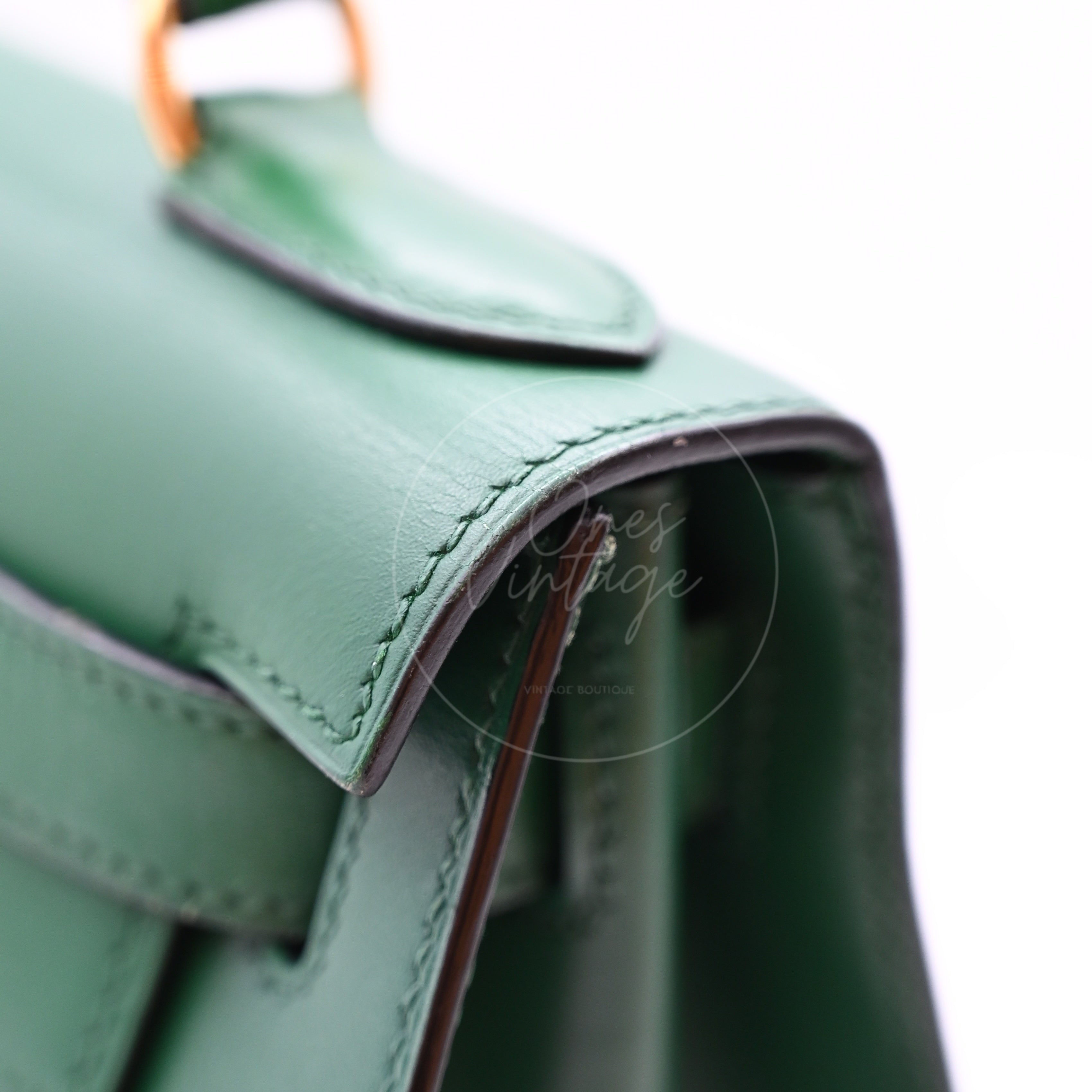 [Pre-owned] Hermes Kelly 28 Dark Green  GHW Stamp Square B