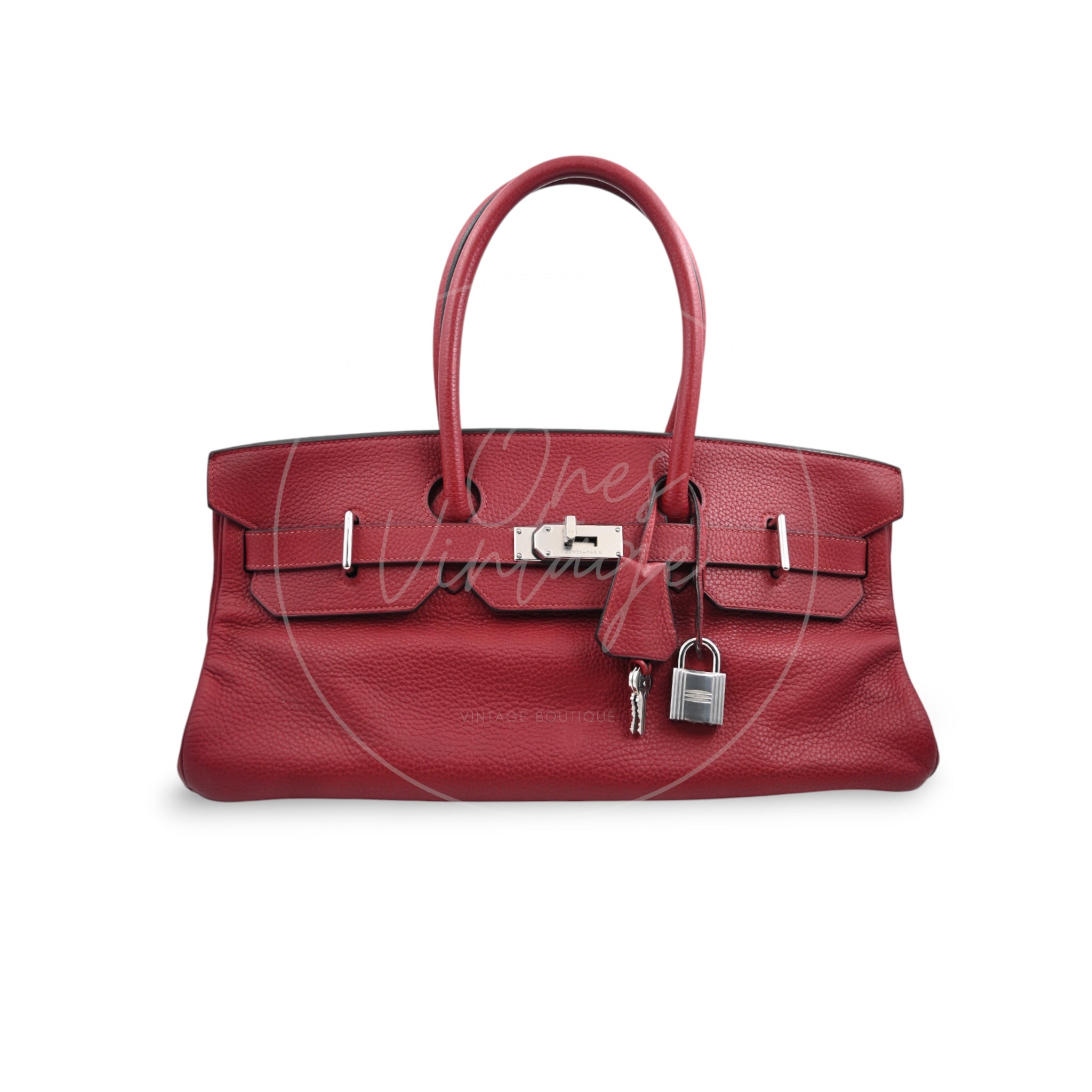 [Pre-owned] Hermes Birkin Shoulder 42 PHW Rouge H Handbag