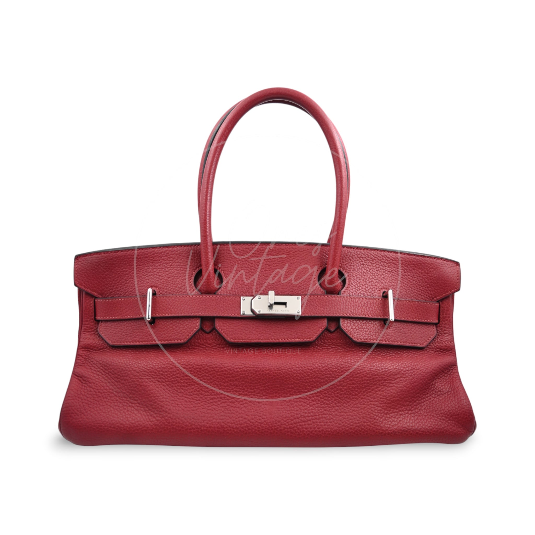 [Pre-owned] Hermes Birkin Shoulder 42 PHW Rouge H Handbag