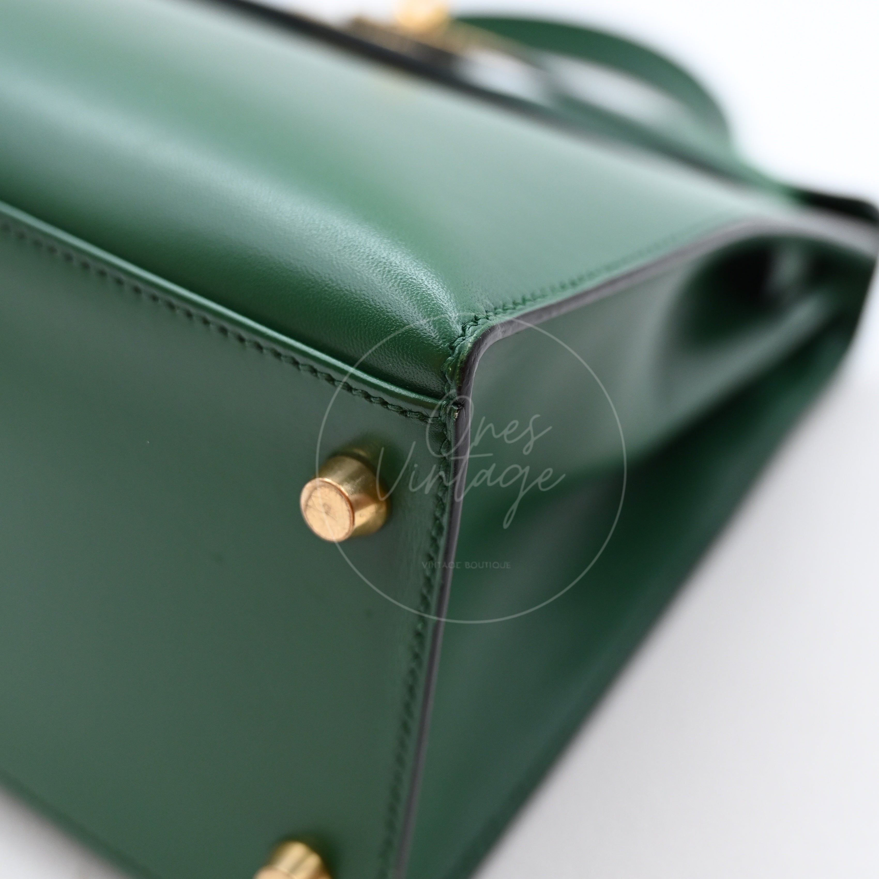 [Pre-owned] Hermes Kelly 28 Dark Green  GHW Stamp Square B