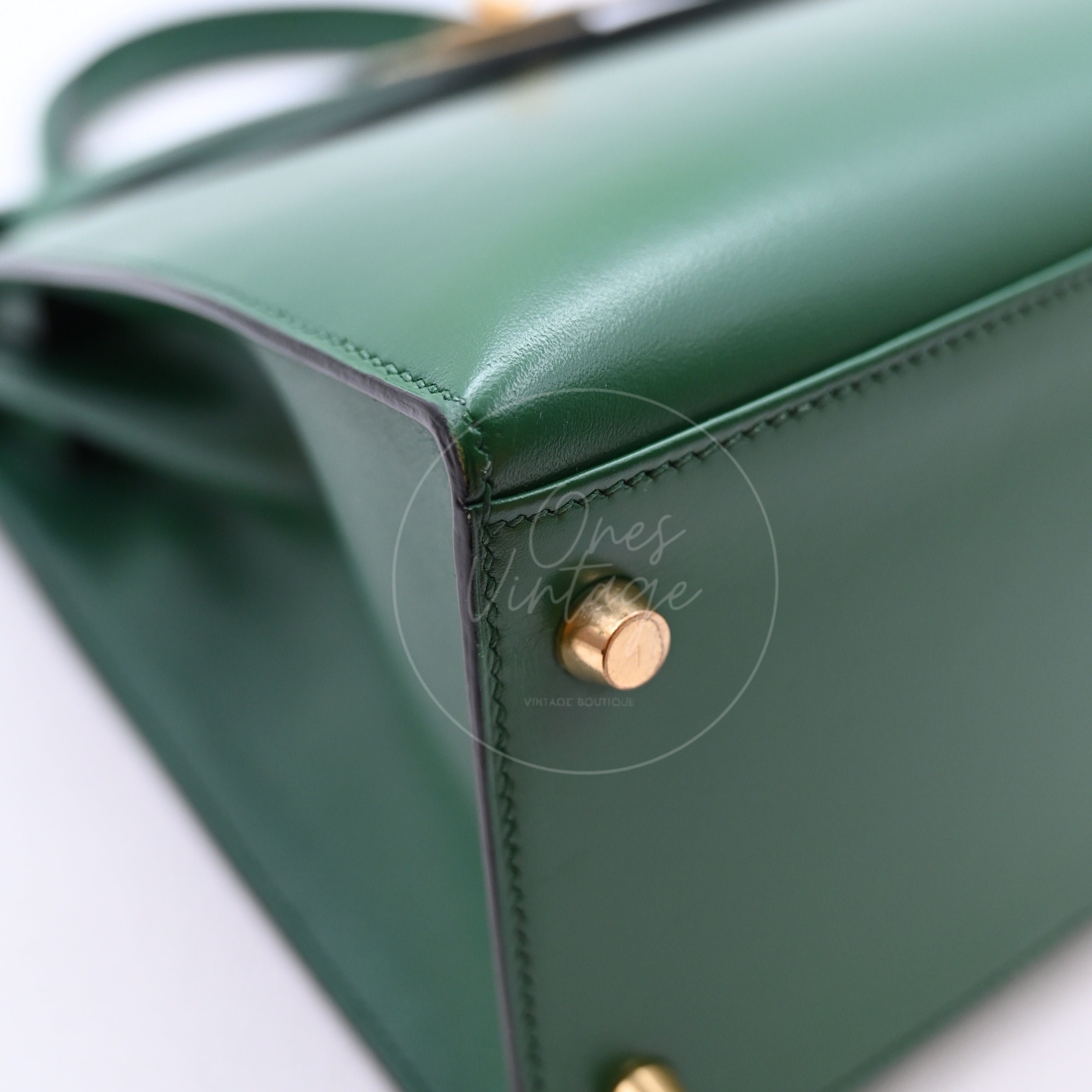 [Pre-owned] Hermes Kelly 28 Dark Green  GHW Stamp Square B