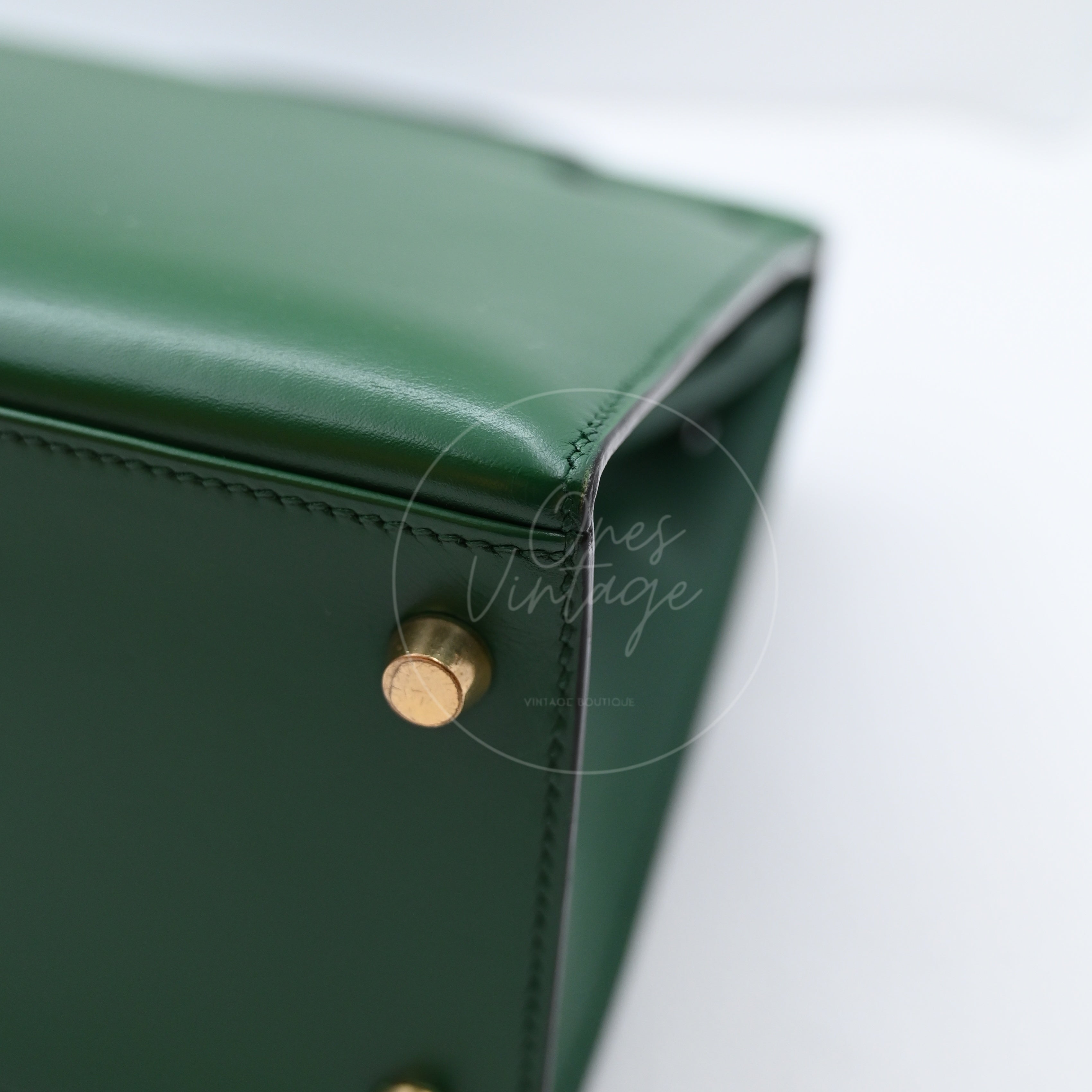 [Pre-owned] Hermes Kelly 28 Dark Green  GHW Stamp Square B