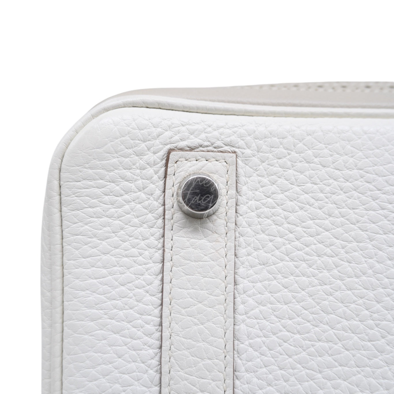[Pre-owned] Hermes Birkin 30 Ghillies White Grey Doblis Calfskin PHW Handbag