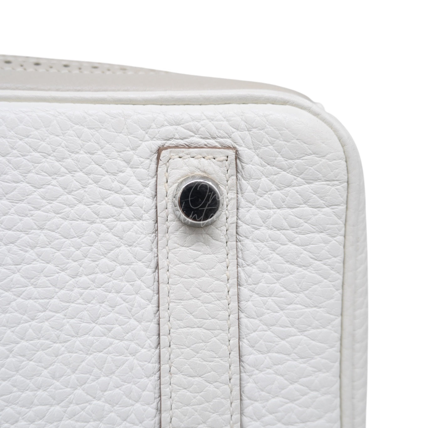 [Pre-owned] Hermes Birkin 30 Ghillies White Grey Doblis Calfskin PHW Handbag
