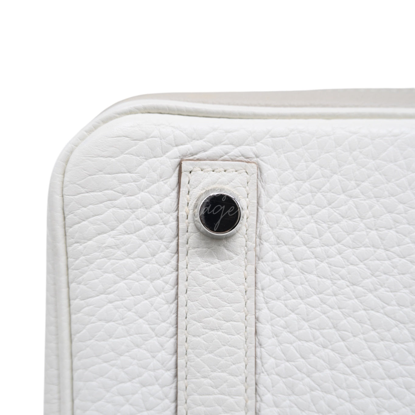 [Pre-owned] Hermes Birkin 30 Ghillies White Grey Doblis Calfskin PHW Handbag