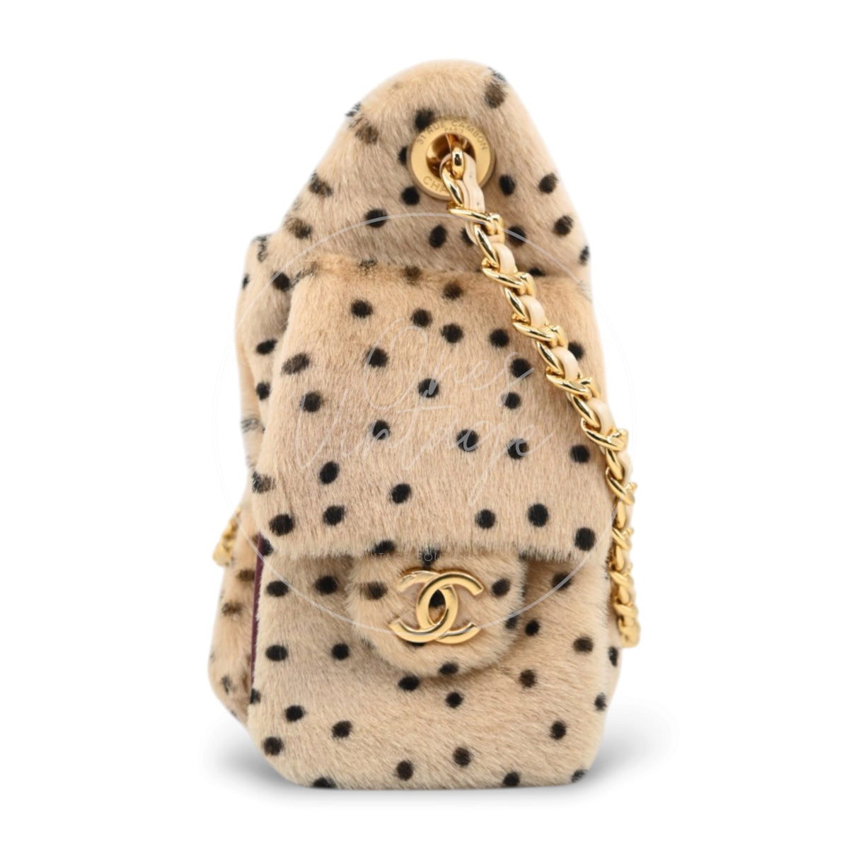 Chanel 25 Bag Mini Pony Hair Cheetah GHW Beige Black Series U9
