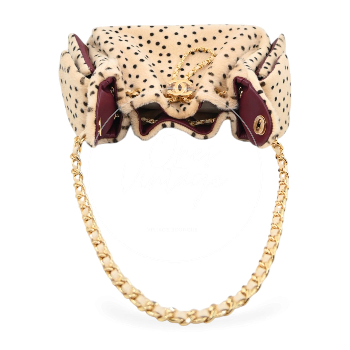 Chanel 25 Bag Mini Pony Hair Cheetah GHW Beige Black Series U9