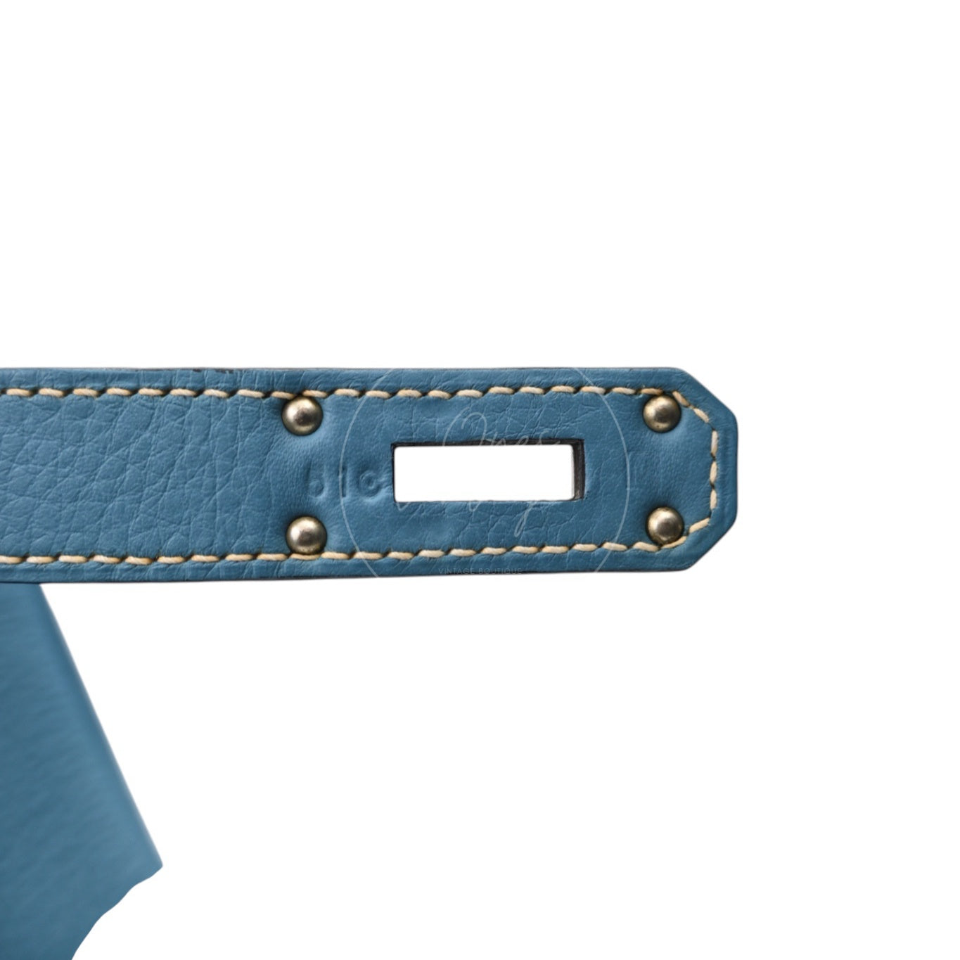[Pre-owned] Hermes Kelly Shoulder Fringe Bleu Jean Stamp Square M