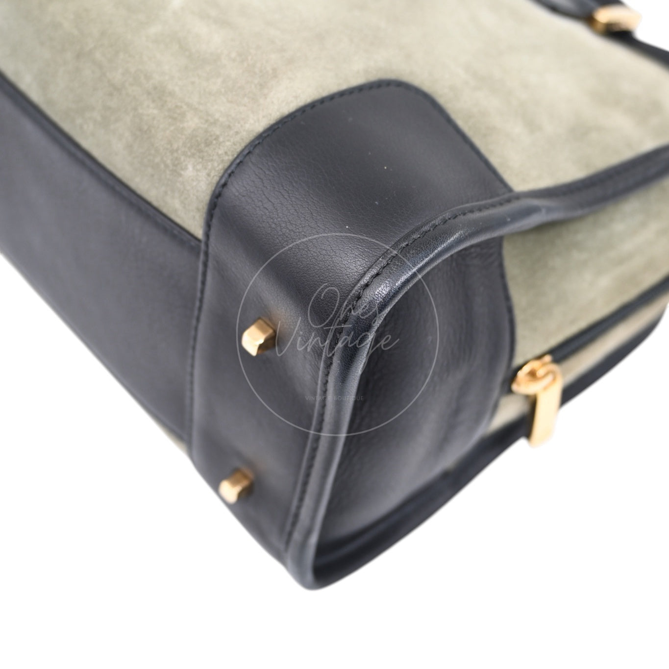 [Pre-owned] Loewe Amazona 27 Suede Khaki Handbag