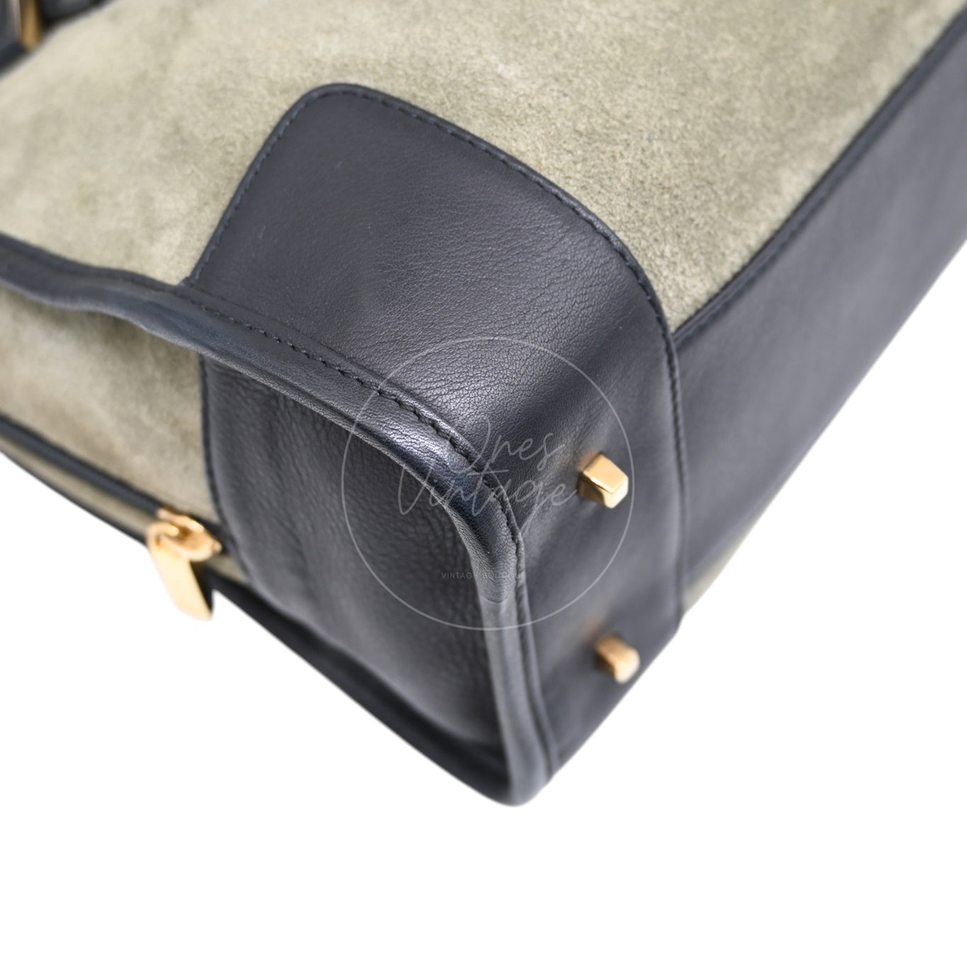 [Pre-owned] Loewe Amazona 27 Suede Khaki Handbag