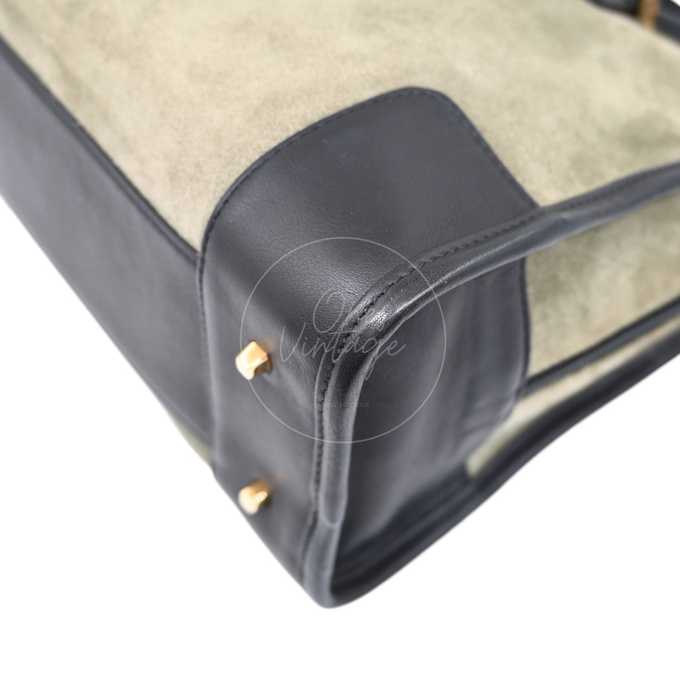 [Pre-owned] Loewe Amazona 27 Suede Khaki Handbag