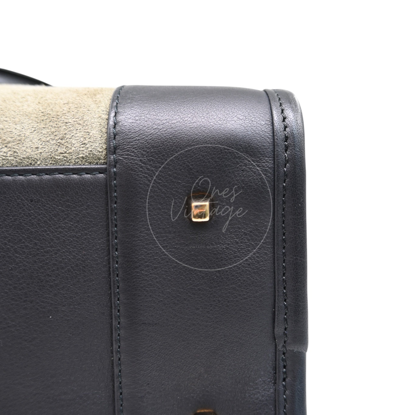 [Pre-owned] Loewe Amazona 27 Suede Khaki Handbag