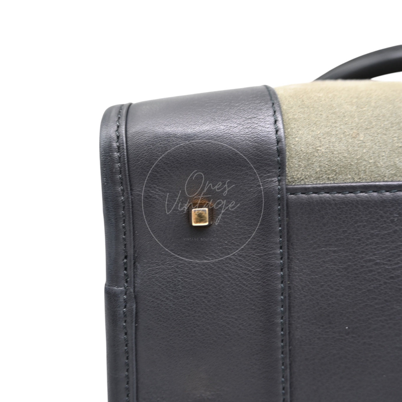 [Pre-owned] Loewe Amazona 27 Suede Khaki Handbag