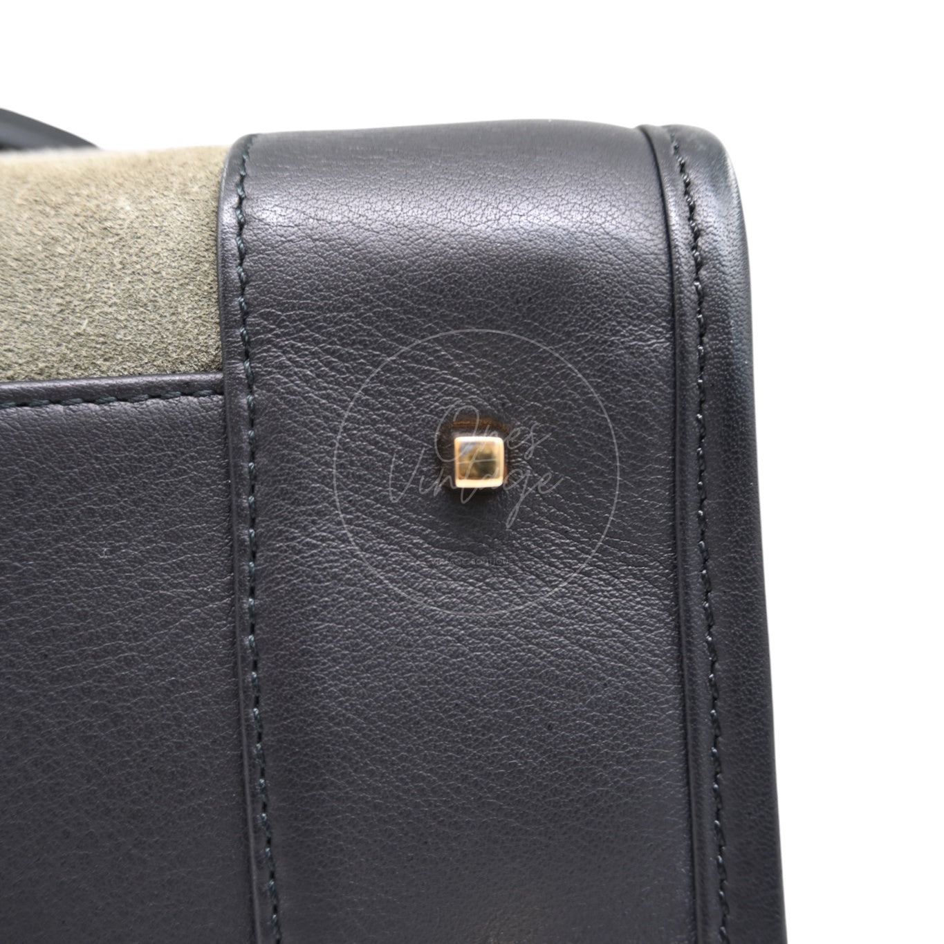 [Pre-owned] Loewe Amazona 27 Suede Khaki Handbag