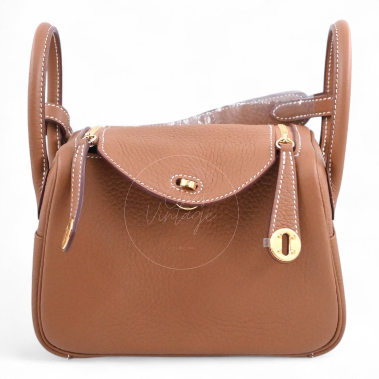 [Unused] Hermes Mini Lindy Gold TC GHW Stamp W