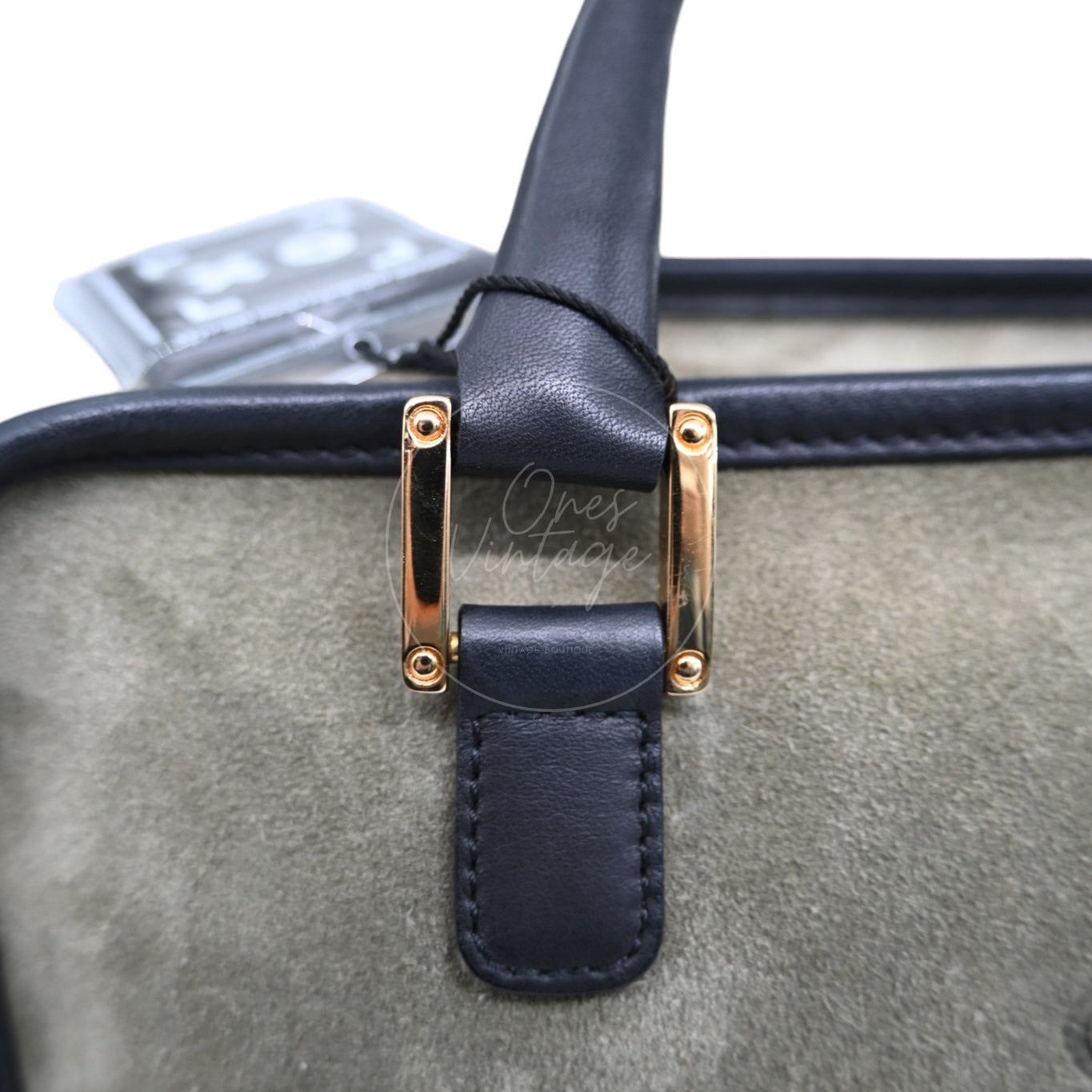 [Pre-owned] Loewe Amazona 27 Suede Khaki Handbag