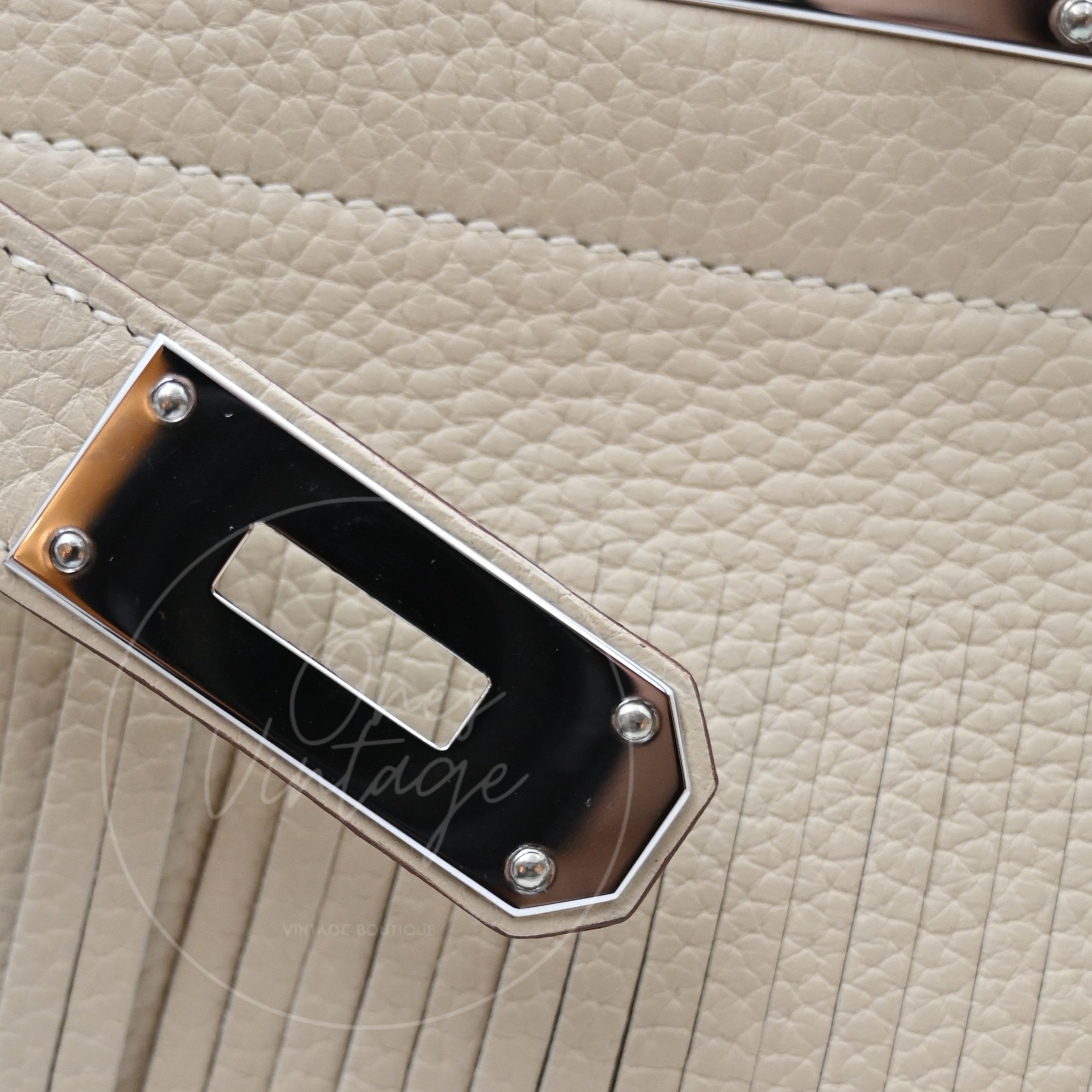 [Pre-owned] Hermes Kelly Shoulder Fringe Nata Stamp Square M
