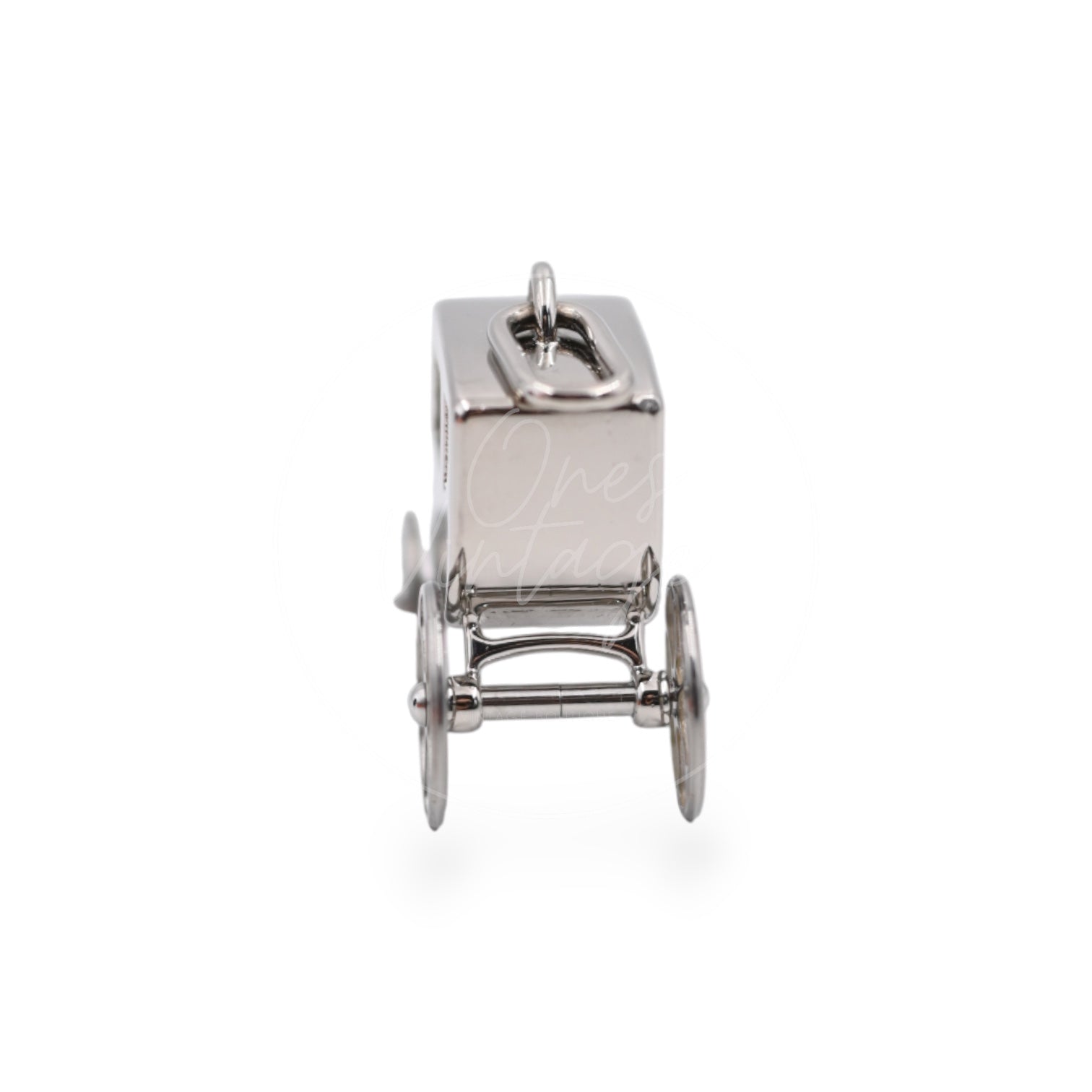 [Pre-owned] Hermes Hermes Silver and Palladium Caleche Carriage Curiosite Curiosity Charm Pendant