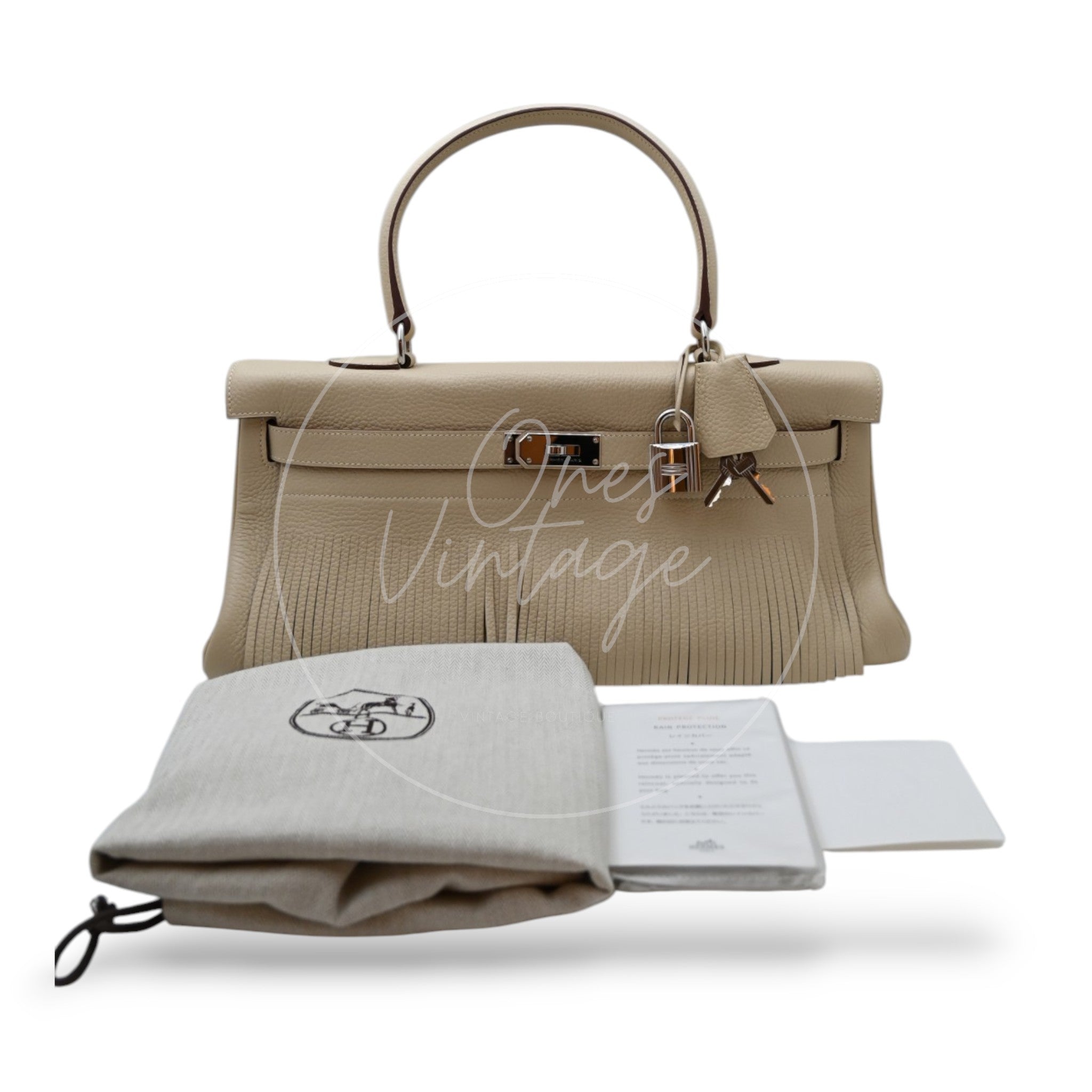 [Pre-owned] Hermes Kelly Shoulder Fringe Nata Stamp Square M