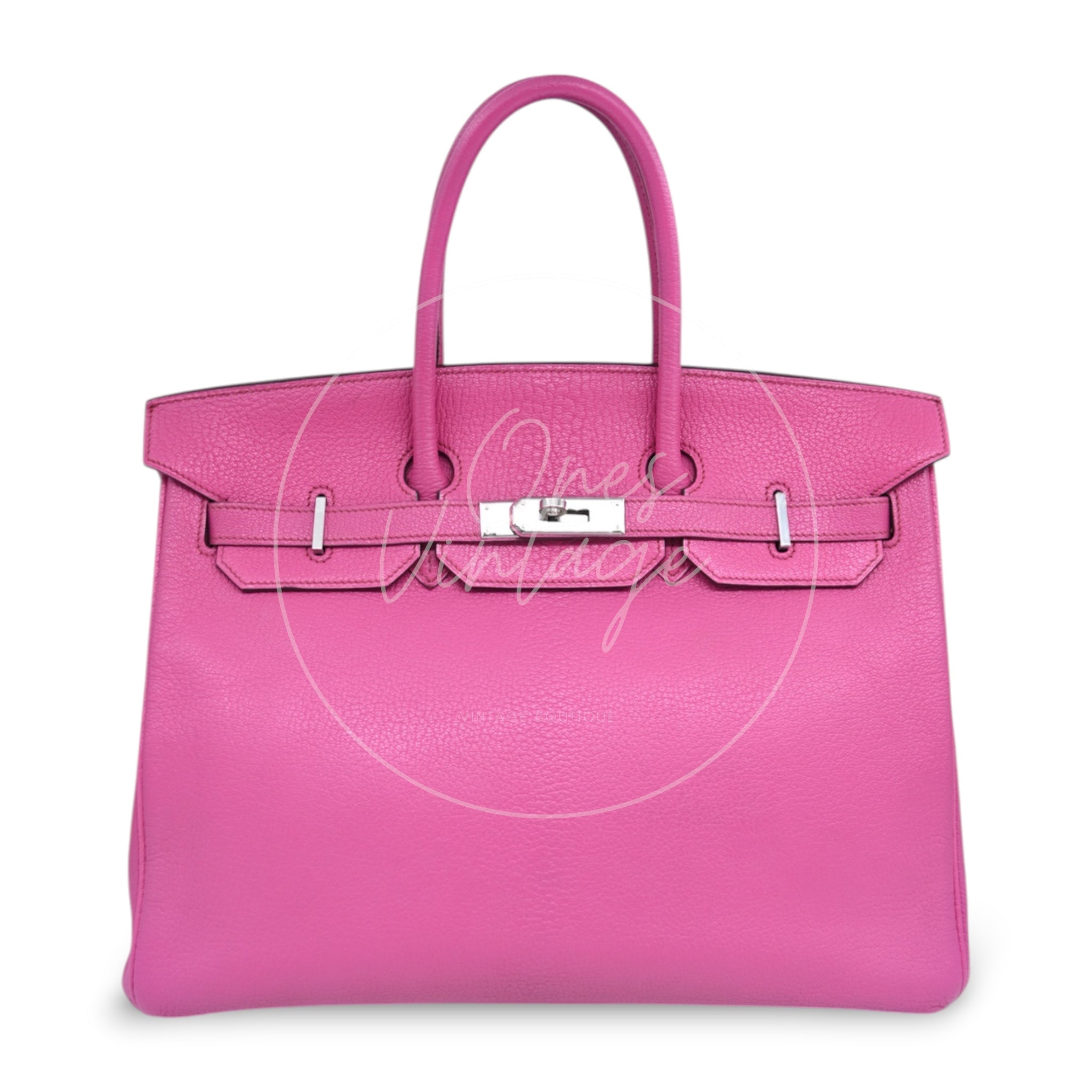 [Pre-owned] Hermes Birkin 35 Pink Chèvre Stamp Square L