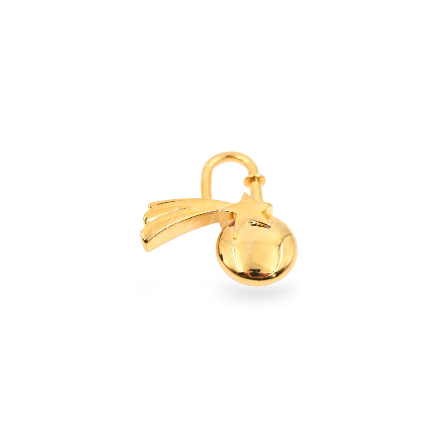 [Pre-owned] Hermes Gold Metal Shooting Star Cadena Lock Charm