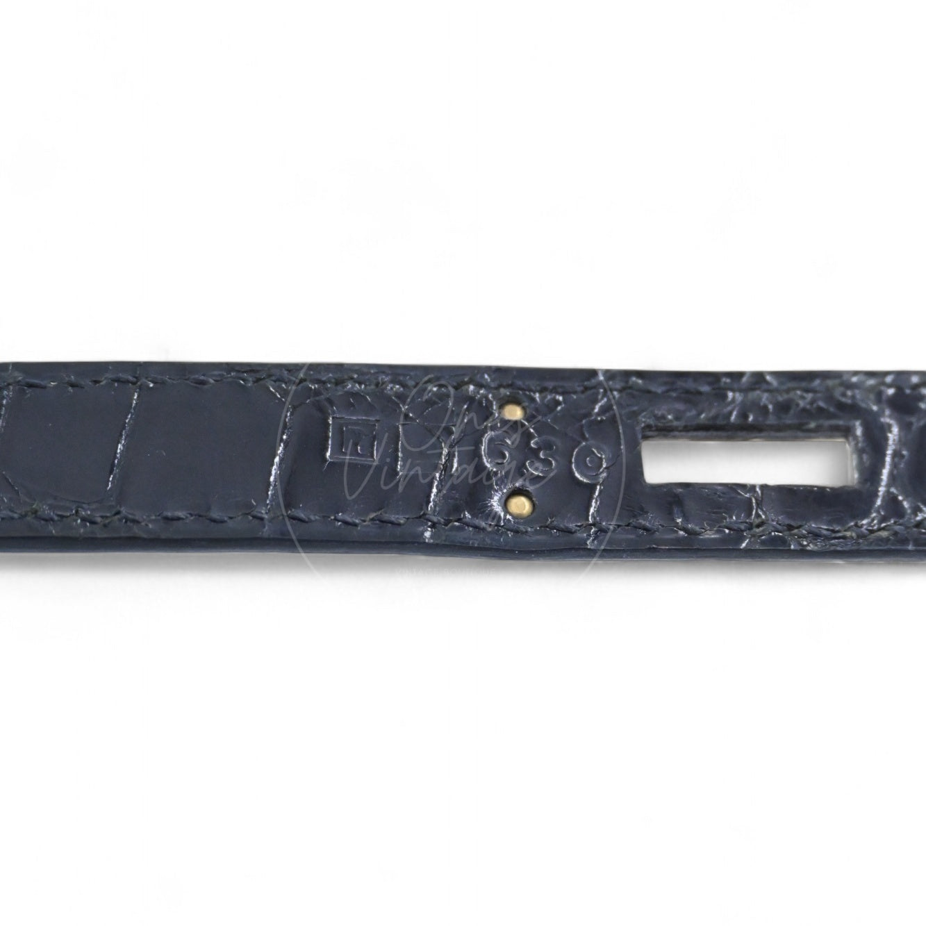 [Pre-owned] Hermes Kelly Cut Black Shiny-Croco Stamp Square R