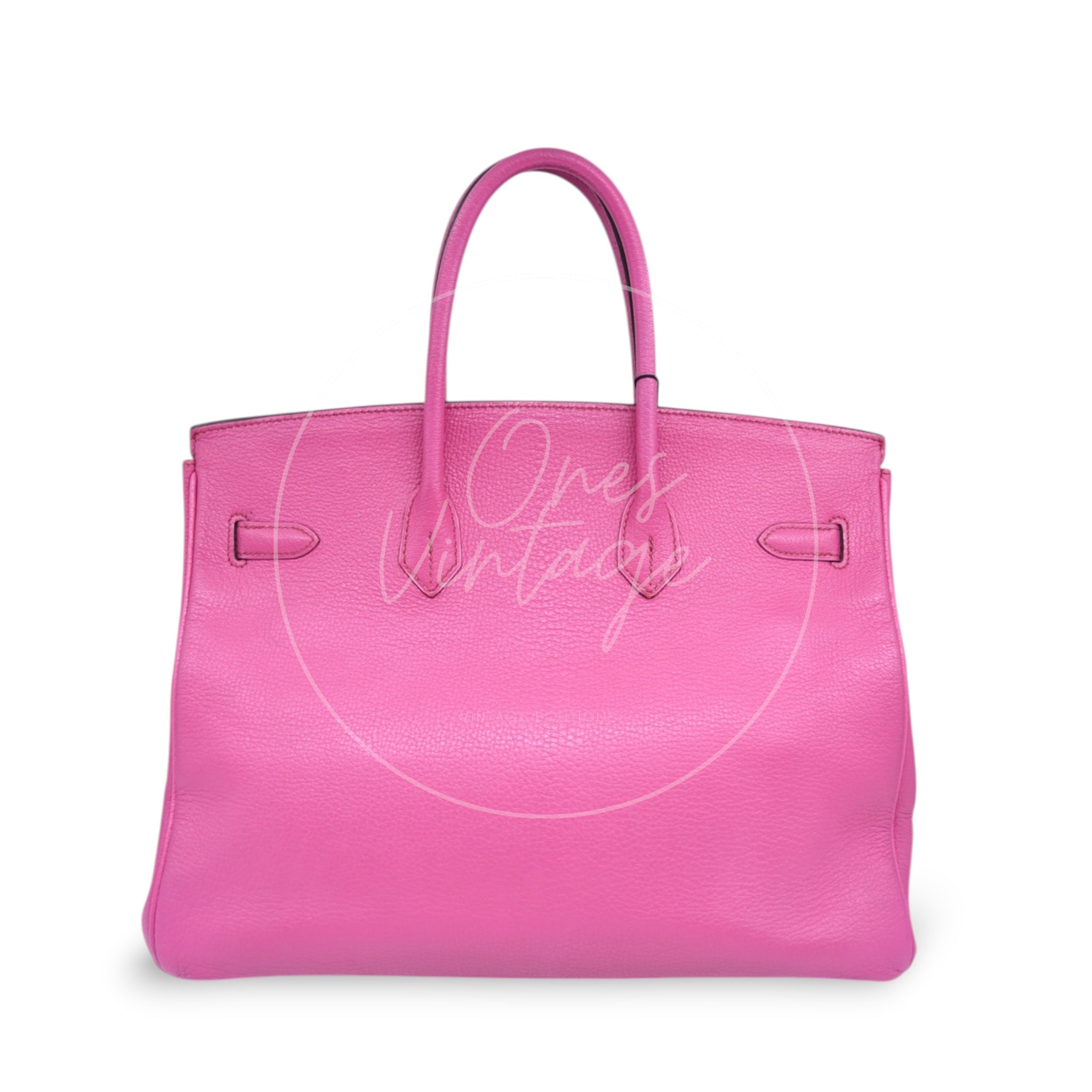 [Pre-owned] Hermes Birkin 35 Pink Chèvre Stamp Square L