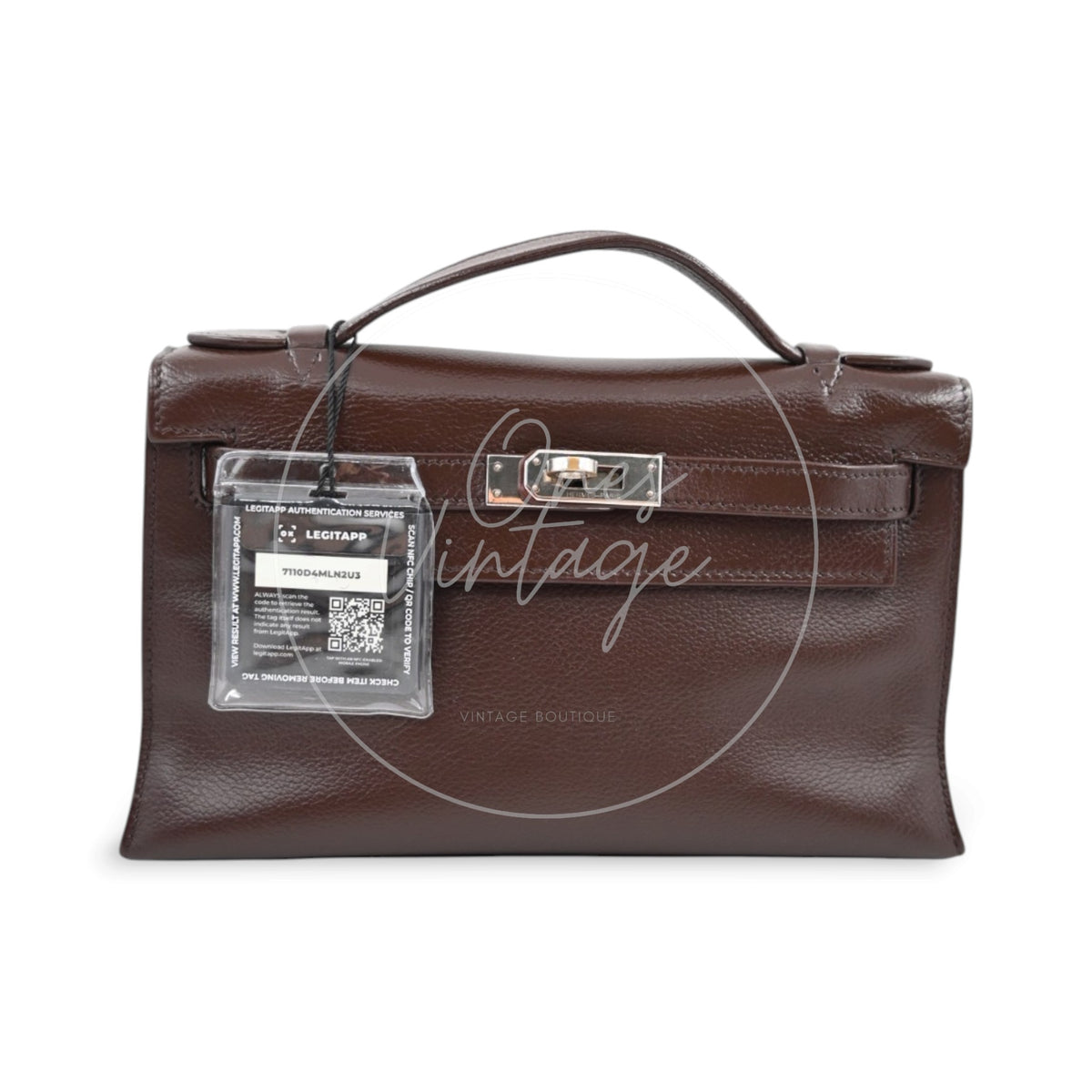 Hermès Kelly Pochette PHW Ebene Square H