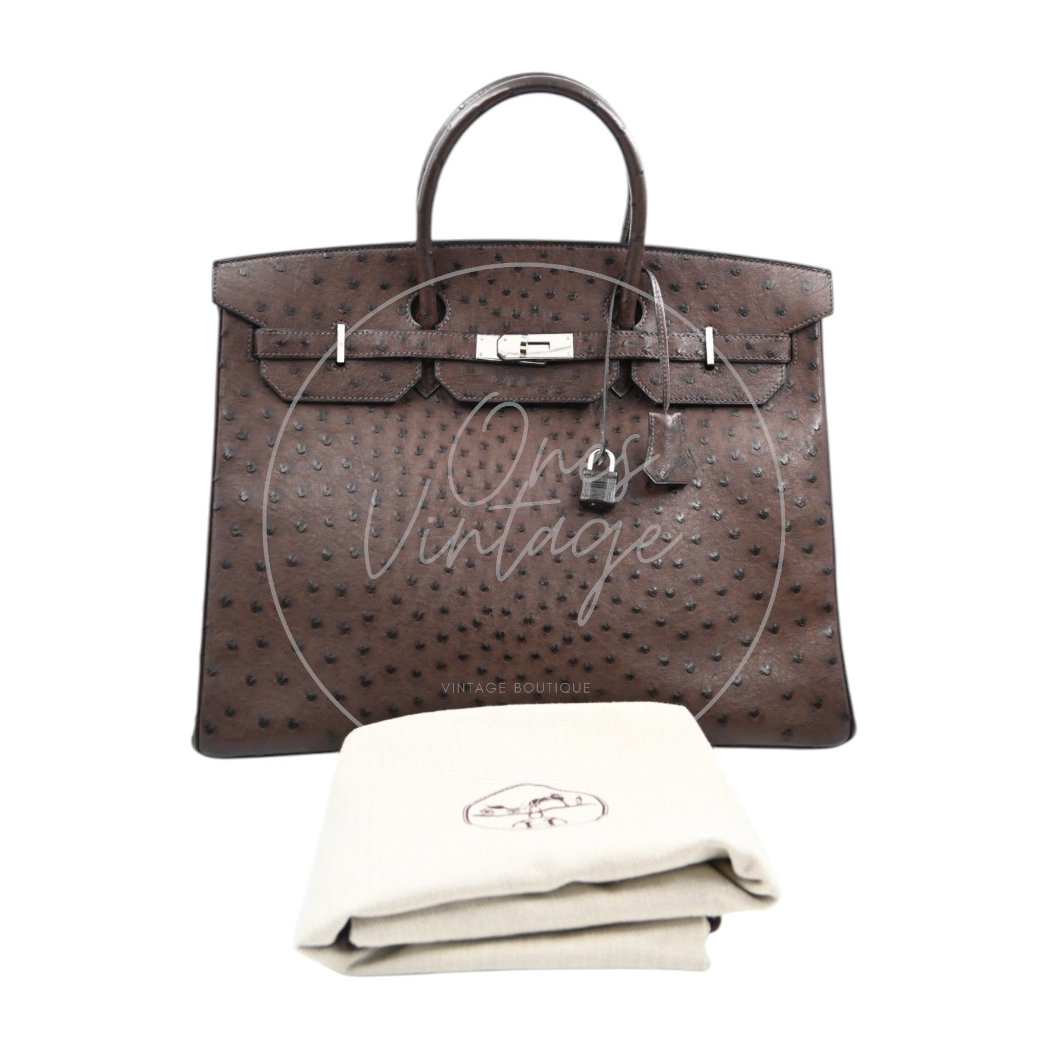 [Pre-owned] Hermes Birkin 40 Ostrich PHW