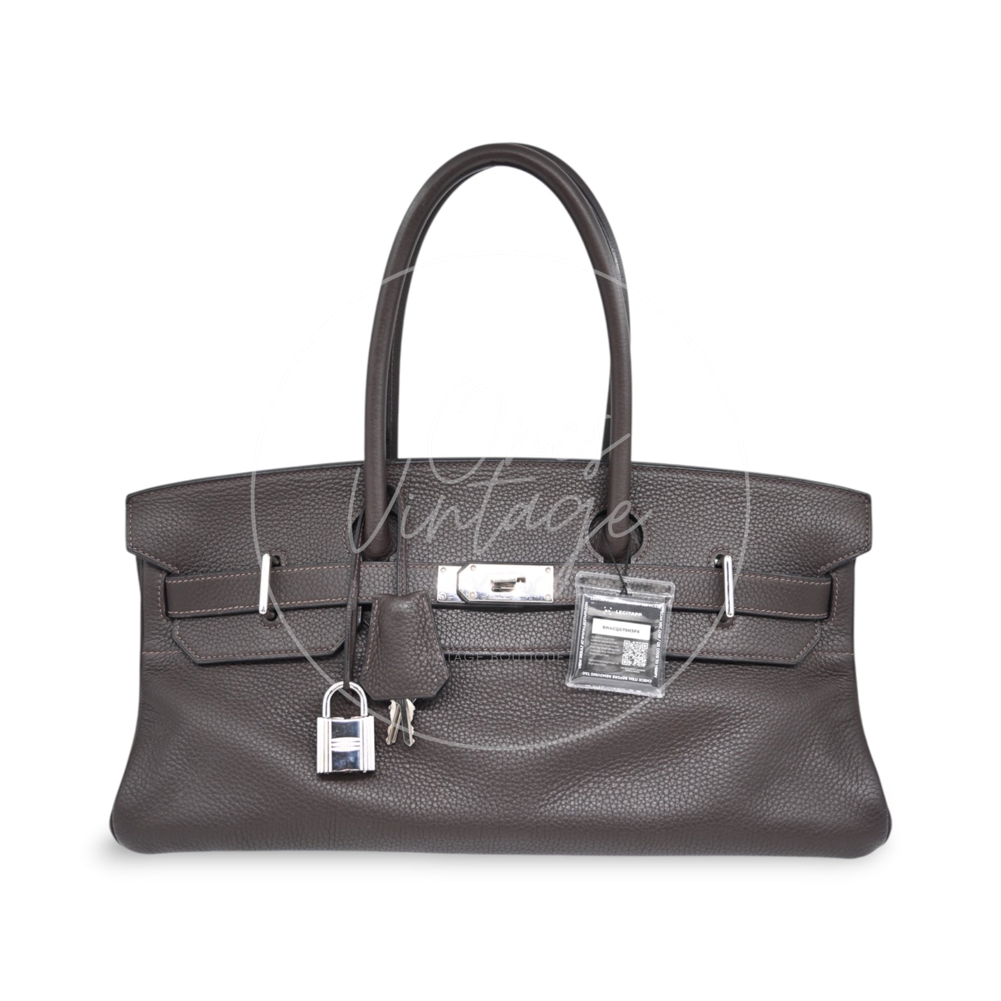 Hermes Shoulder Brikin 42 PHW Mocca Square J