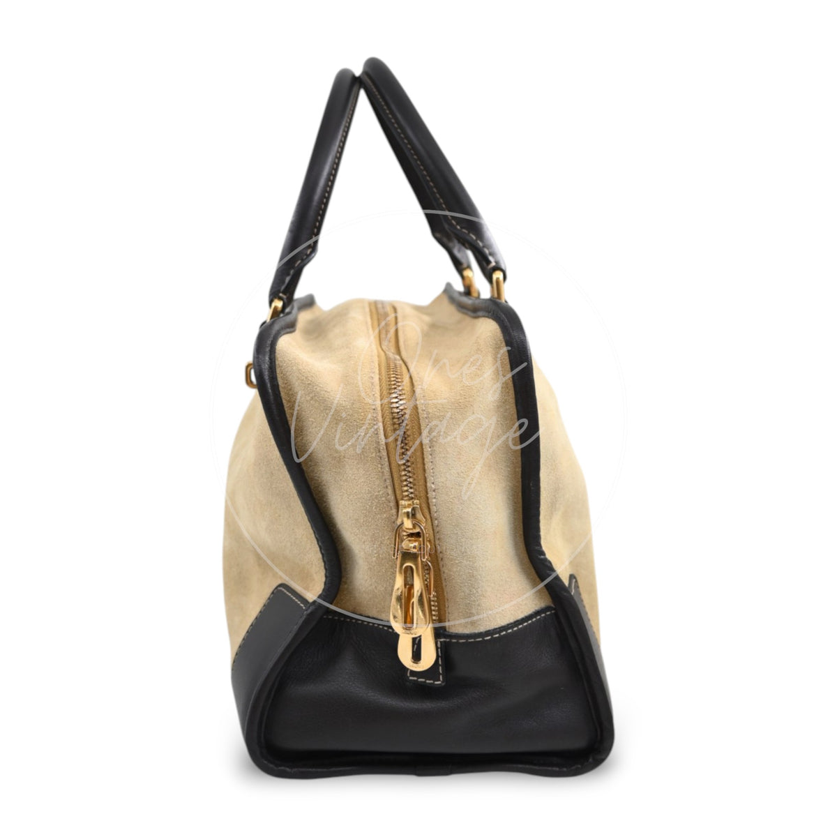 Loewe Amazona 36 Suede Calfskin Handbag Gold Brown GHW Series 05