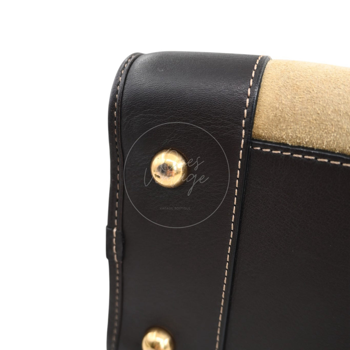 Loewe Amazona 36 Suede Calfskin Handbag Gold Brown GHW Series 05