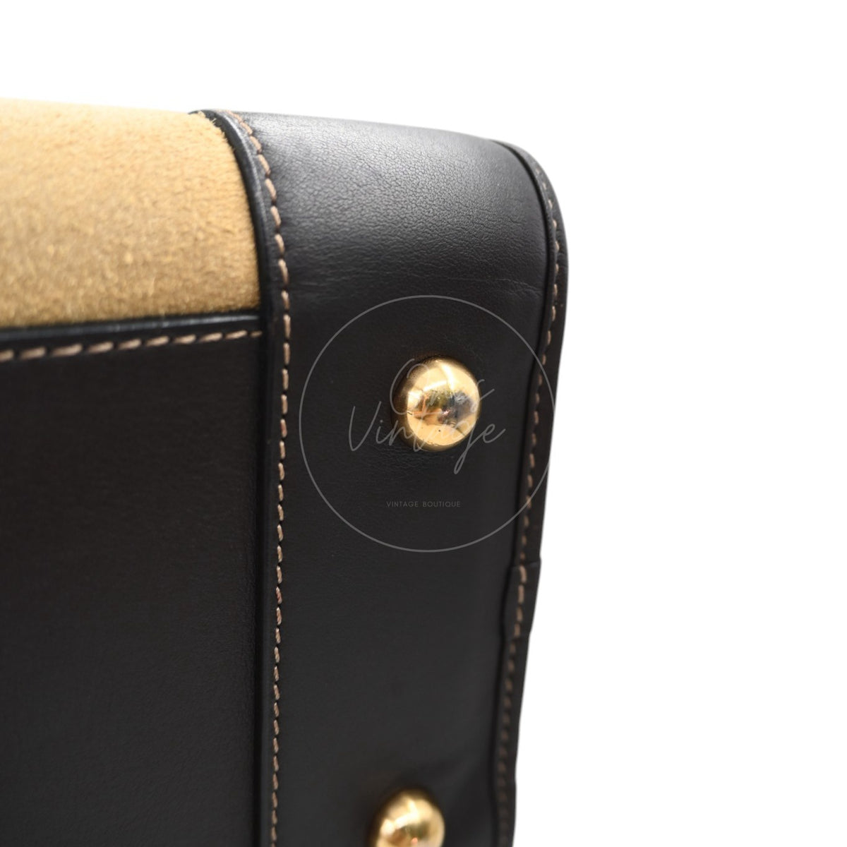 Loewe Amazona 36 Suede Calfskin Handbag Gold Brown GHW Series 05