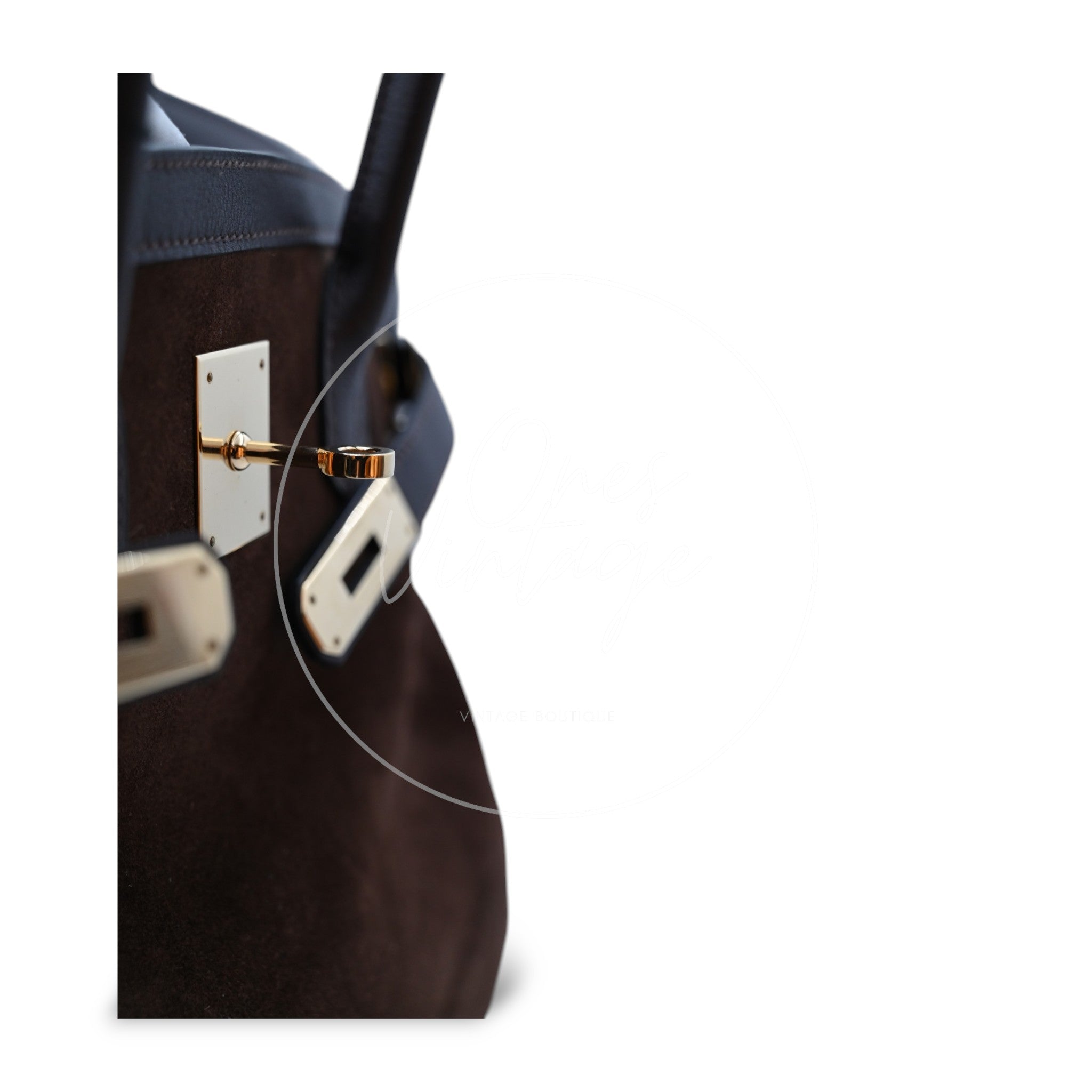 [Pre-owned] Hermes Birkin 35 Grizzly Brown Suede Stamp Square P